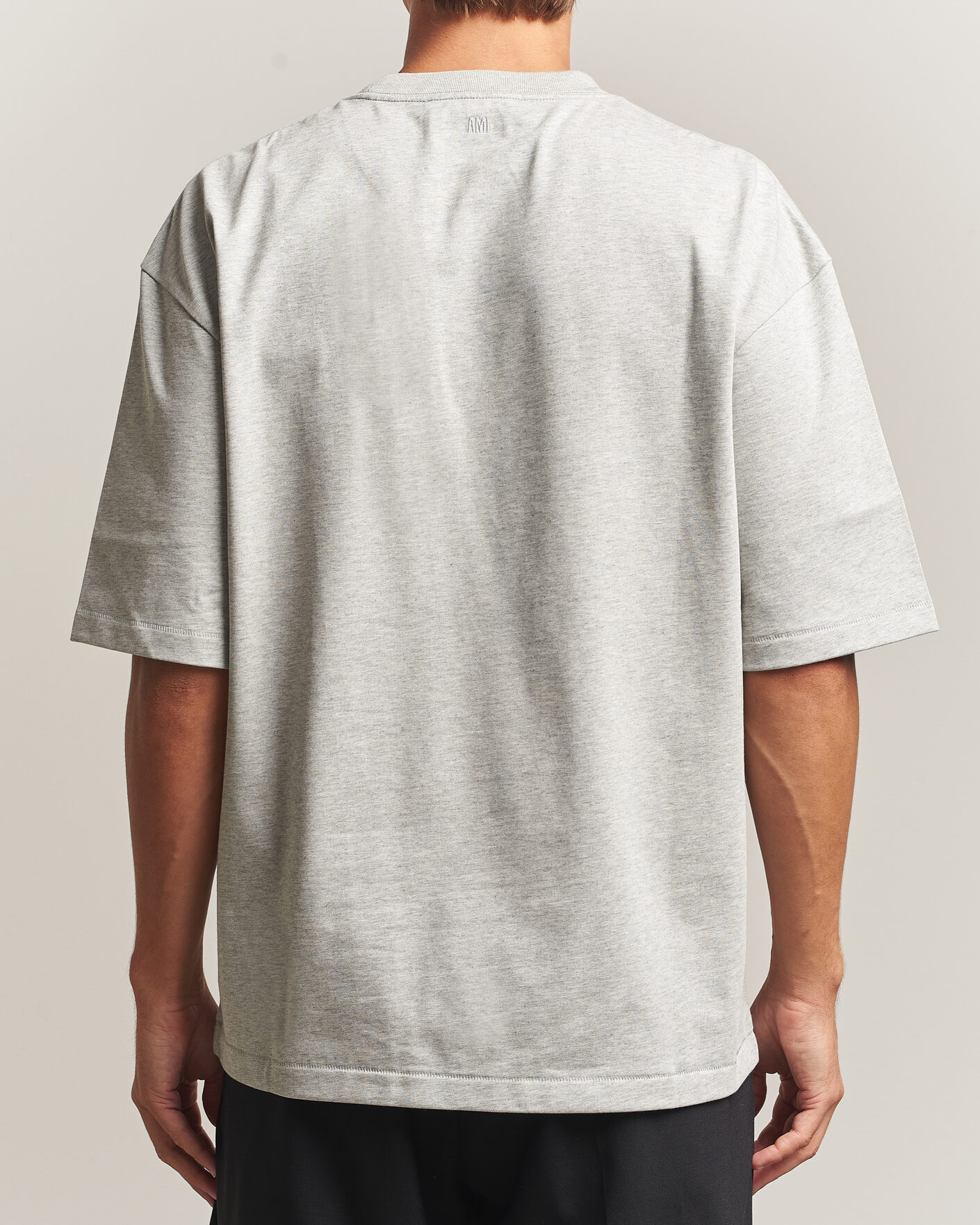 Uomini | T-shirt | AMI | Heritage Logo T-Shirt Light Grey Melange