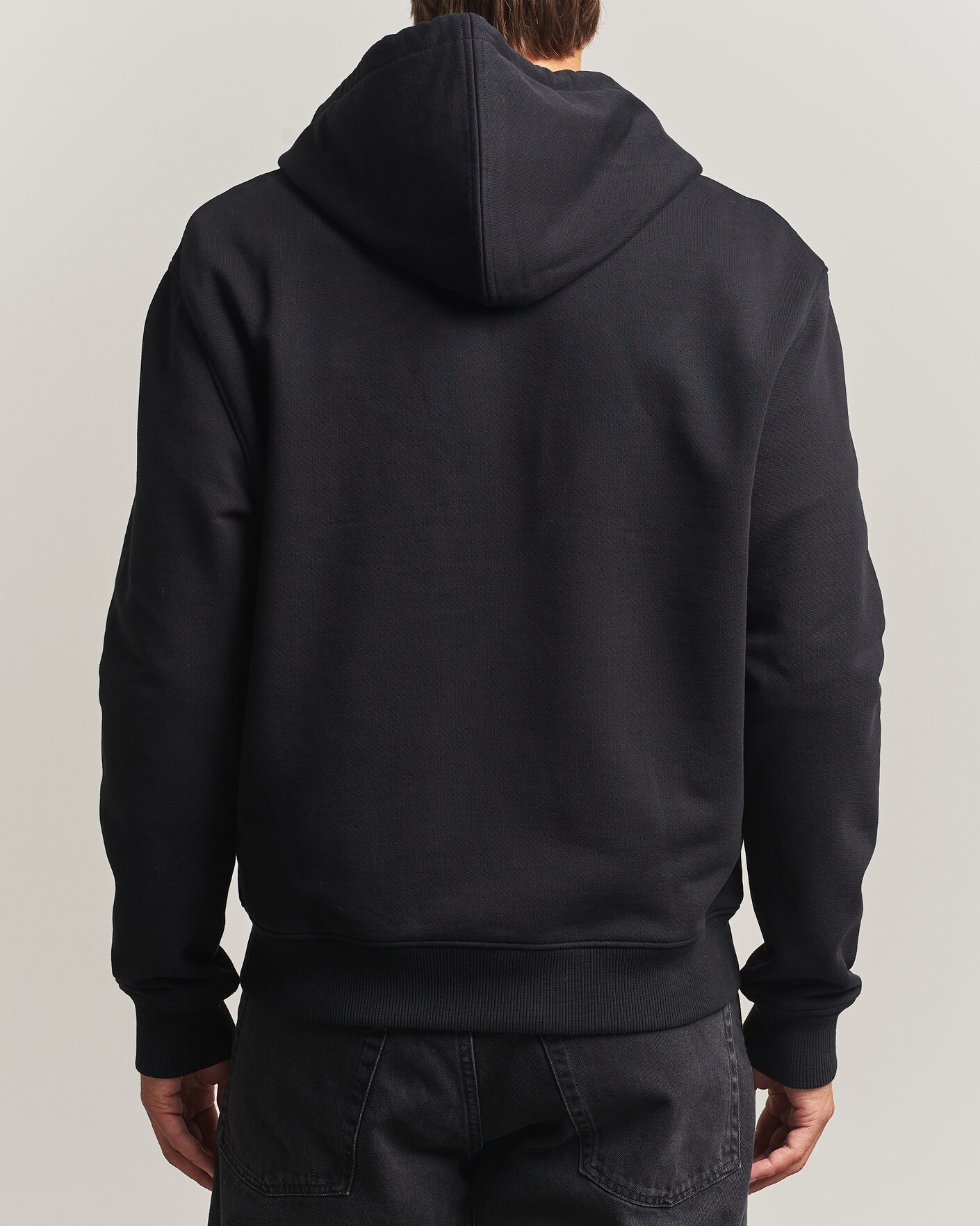 Uomini | Maglieria | AMI | Contrasted Heart Logo Full Zip Hoodie Black
