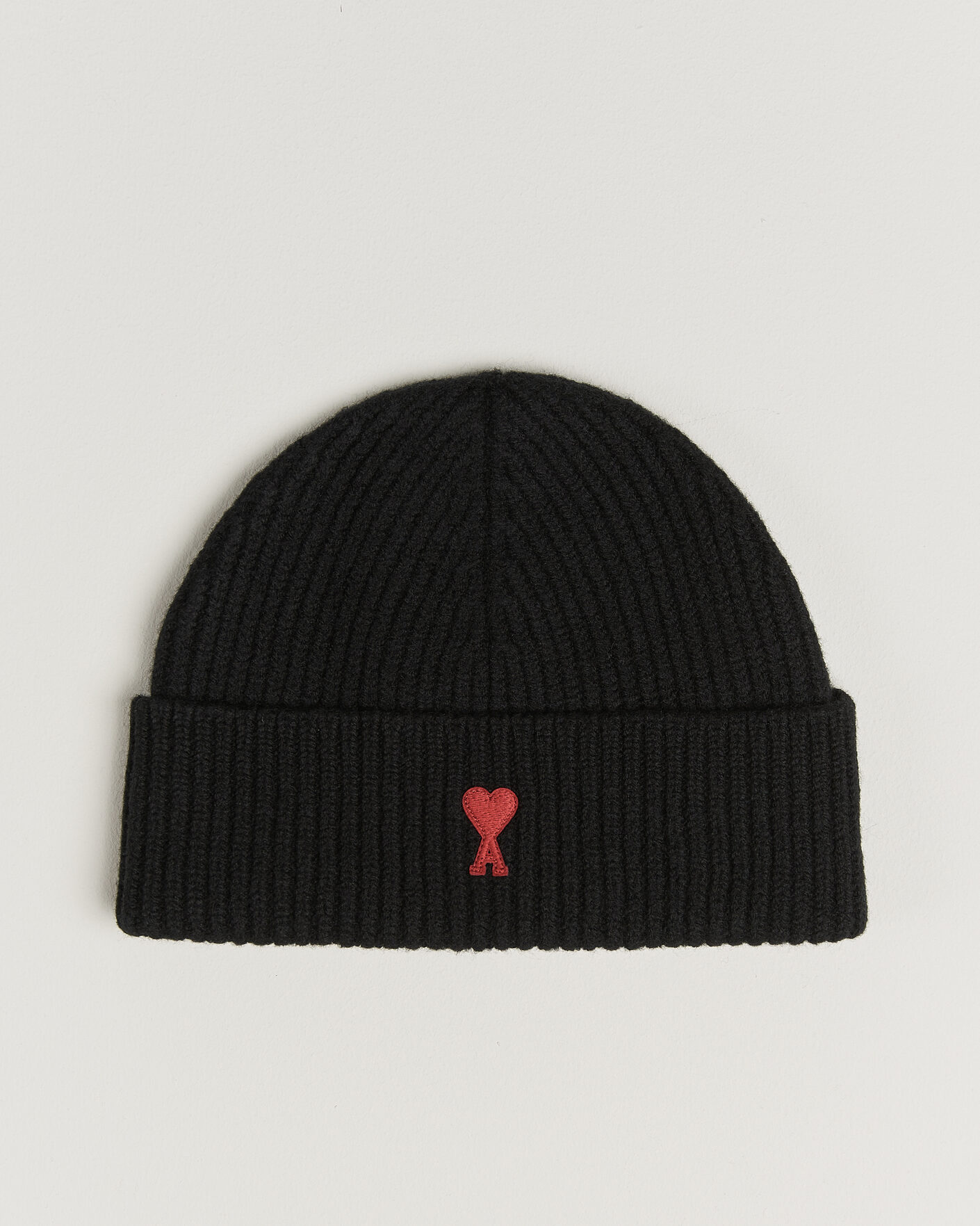 Uomini | Berretti | AMI | Heart Logo Beanie Black