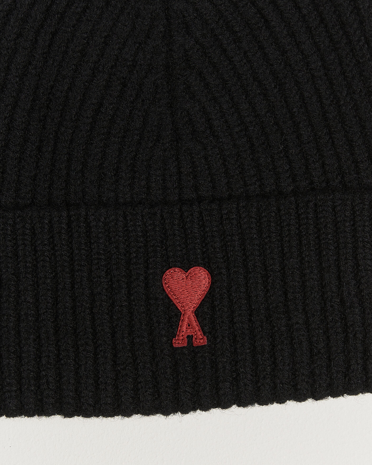 Uomini | Berretti | AMI | Heart Logo Beanie Black