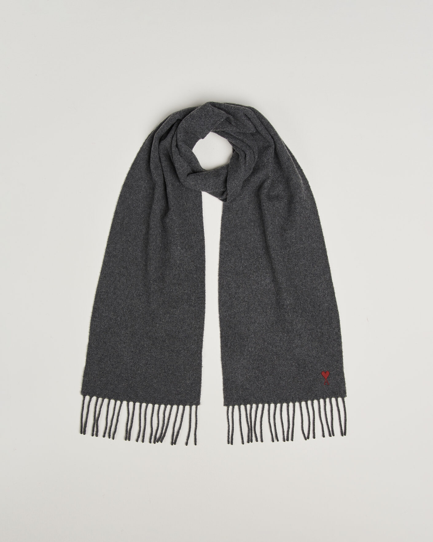 Uomini | Sciarpe | AMI | Heart Logo Scarf Grey Melange