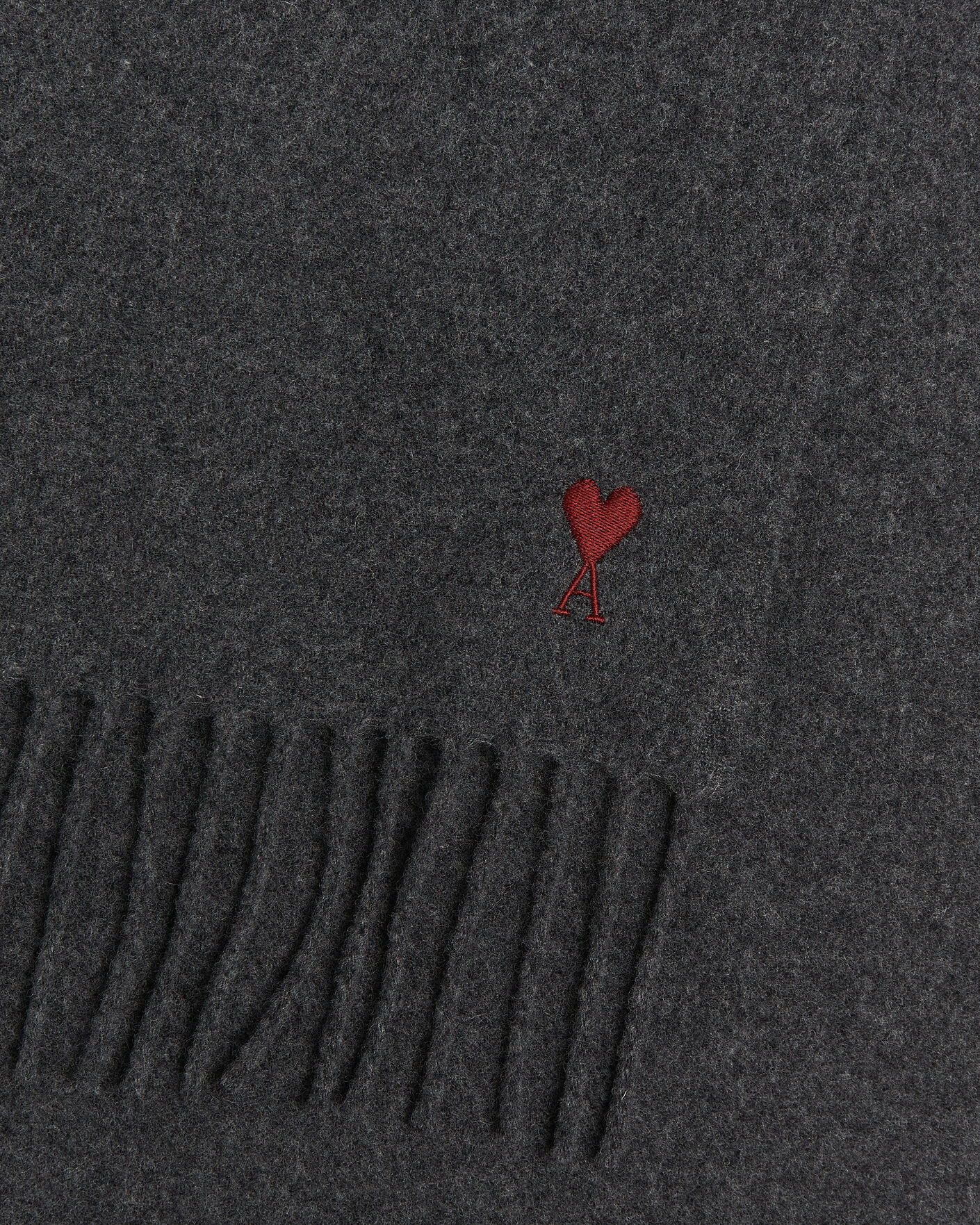 Uomini | Sciarpe | AMI | Heart Logo Scarf Grey Melange