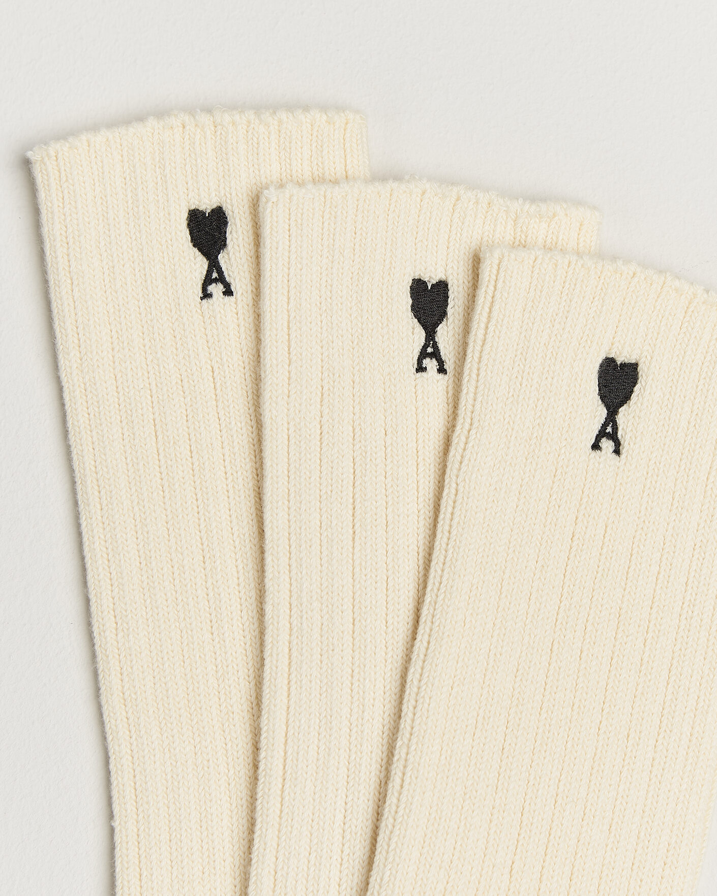 Uomini | Biancheria intima | AMI | 3-Pack Heart Logo Cotton Socks Ivory