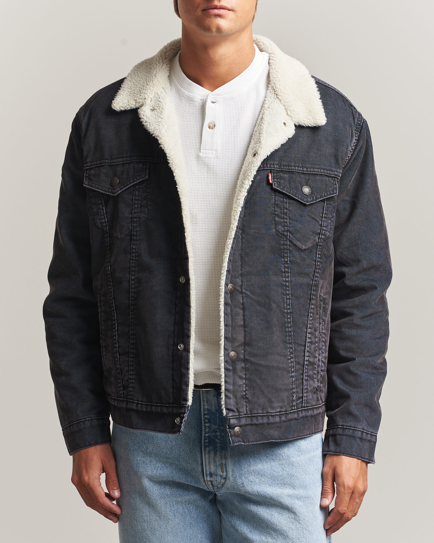 Uomini | Giacche | Levi's | Type 3 Sherpa Trucker Worn-In Delft Steelhead