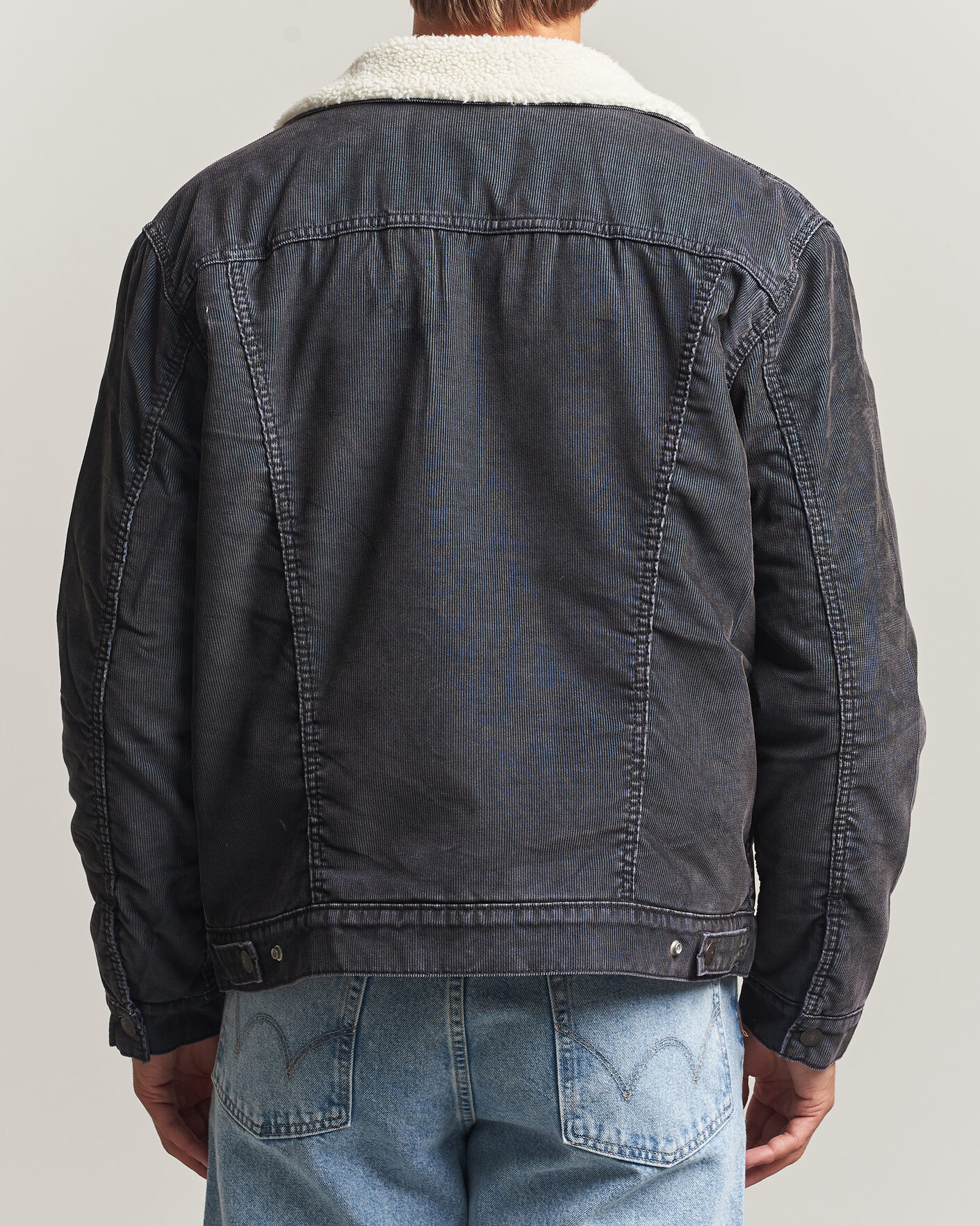 Uomini | Giacche | Levi's | Type 3 Sherpa Trucker Worn-In Delft Steelhead