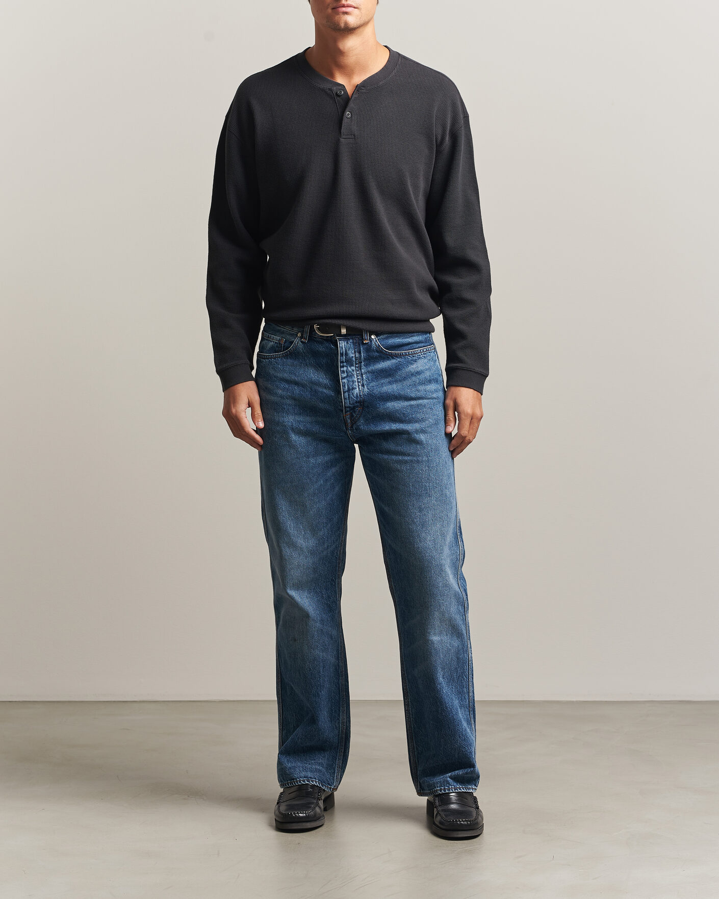 Uomini | Maglieria | Levi's | Relaxed Henley Mineral Black
