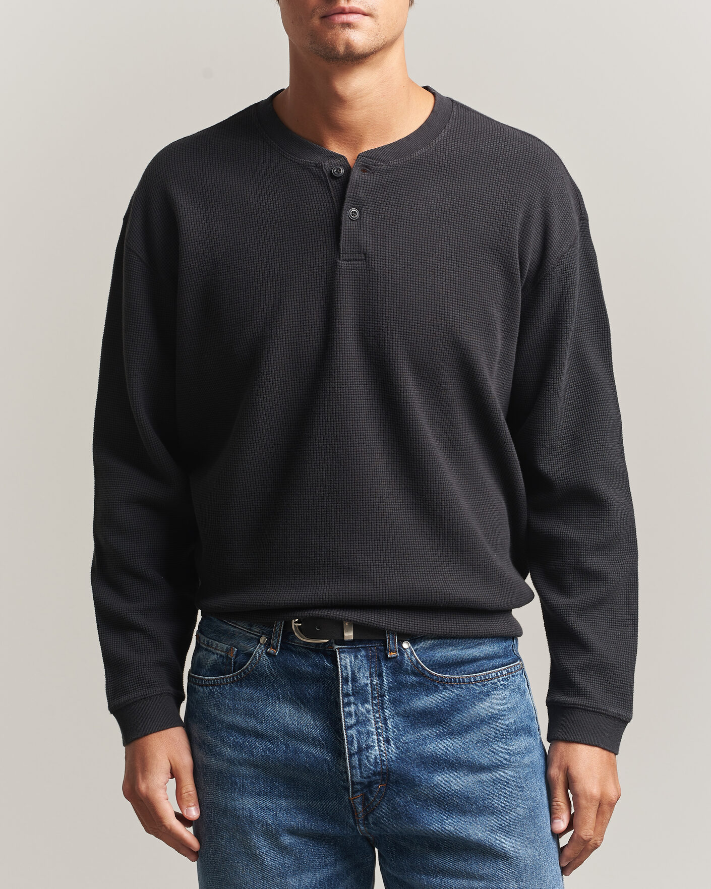 Uomini | Maglieria | Levi's | Relaxed Henley Mineral Black
