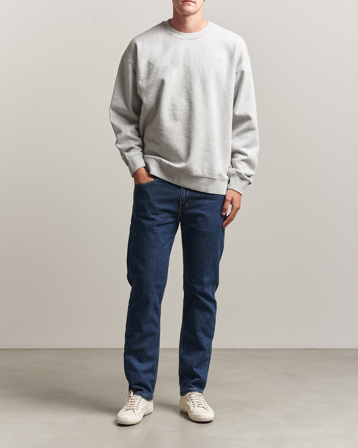 Uomini | Maglieria | Levi's | Authentic Crew Neck Sweatshirt Light Grey Heather