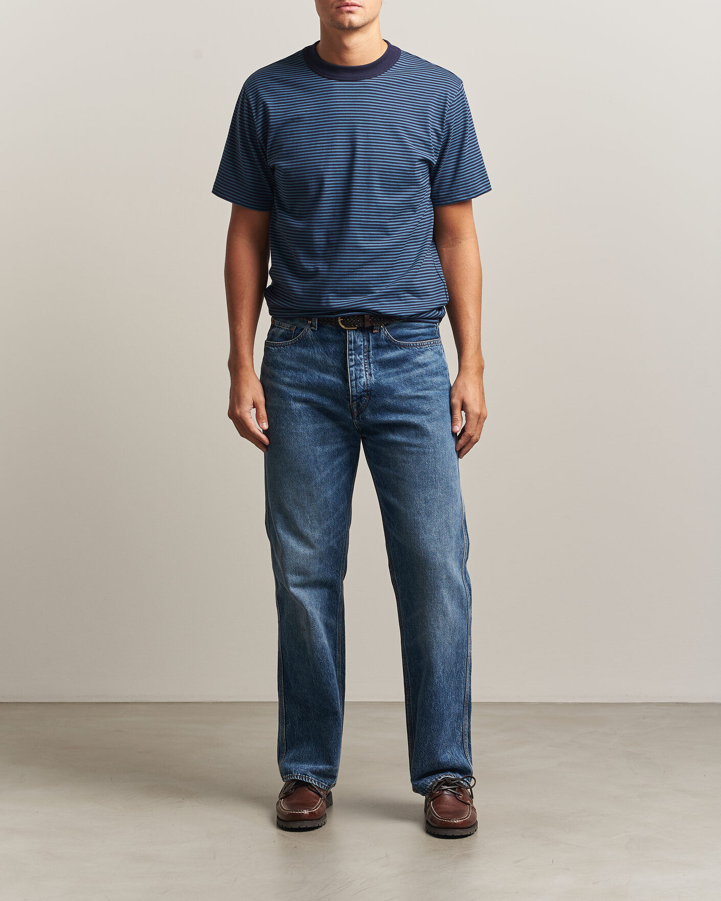 Uomini | T-shirt | Armor-lux | Héritage Callac Striped T-Shirt Navy/Teal