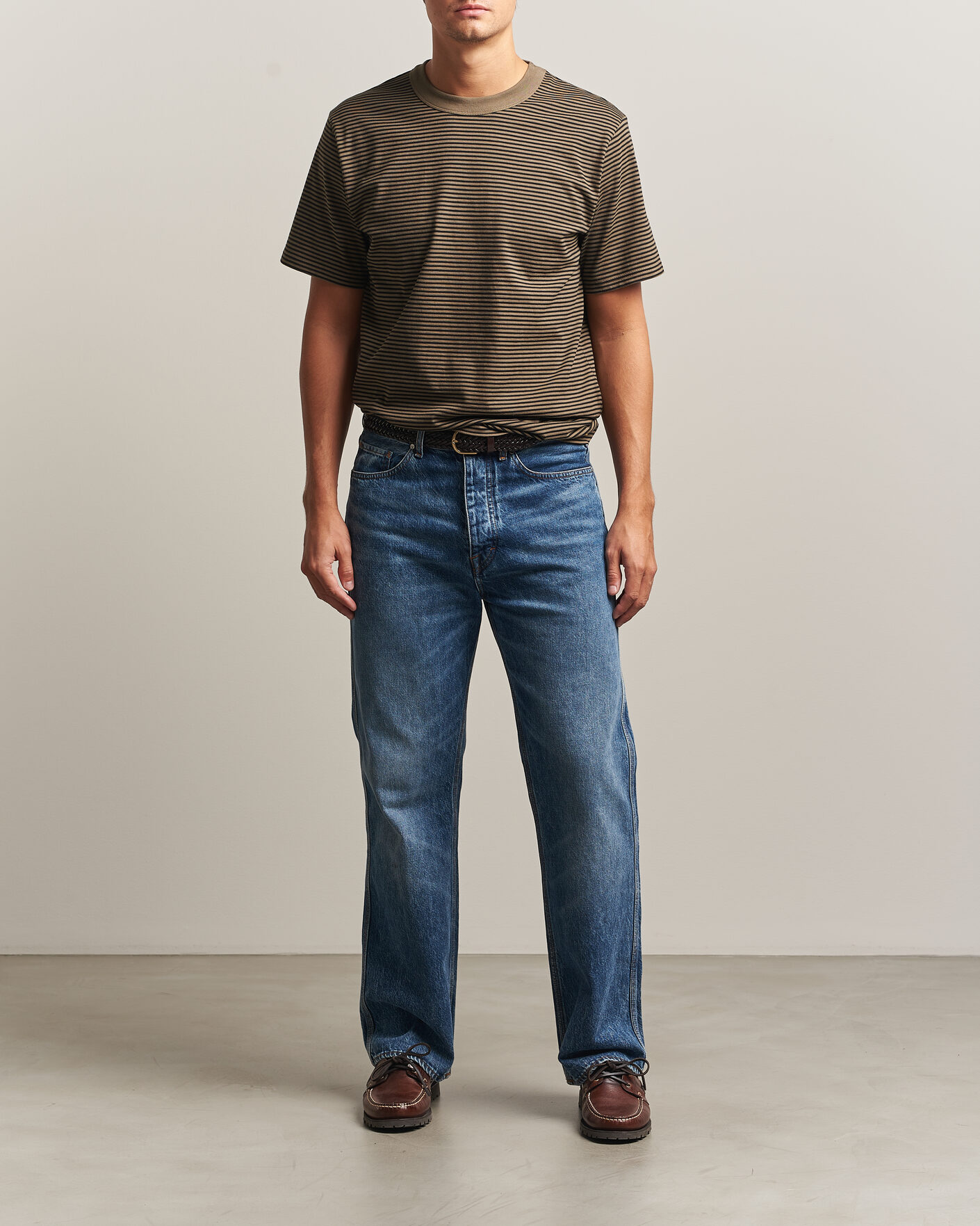 Uomini | T-shirt | Armor-lux | Héritage Callac Striped T-Shirt Olive/Black