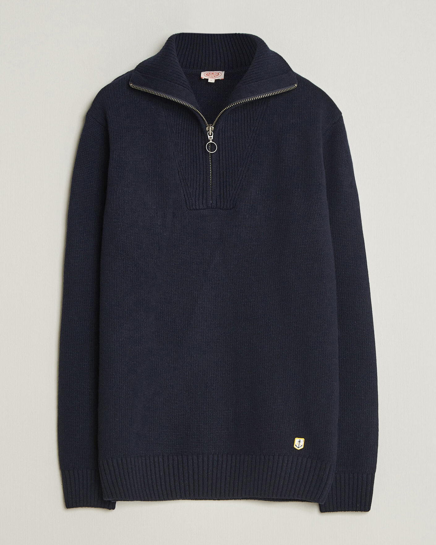 Uomini | Maglieria | Armor-lux | Wool Knitted Half Zip Navy