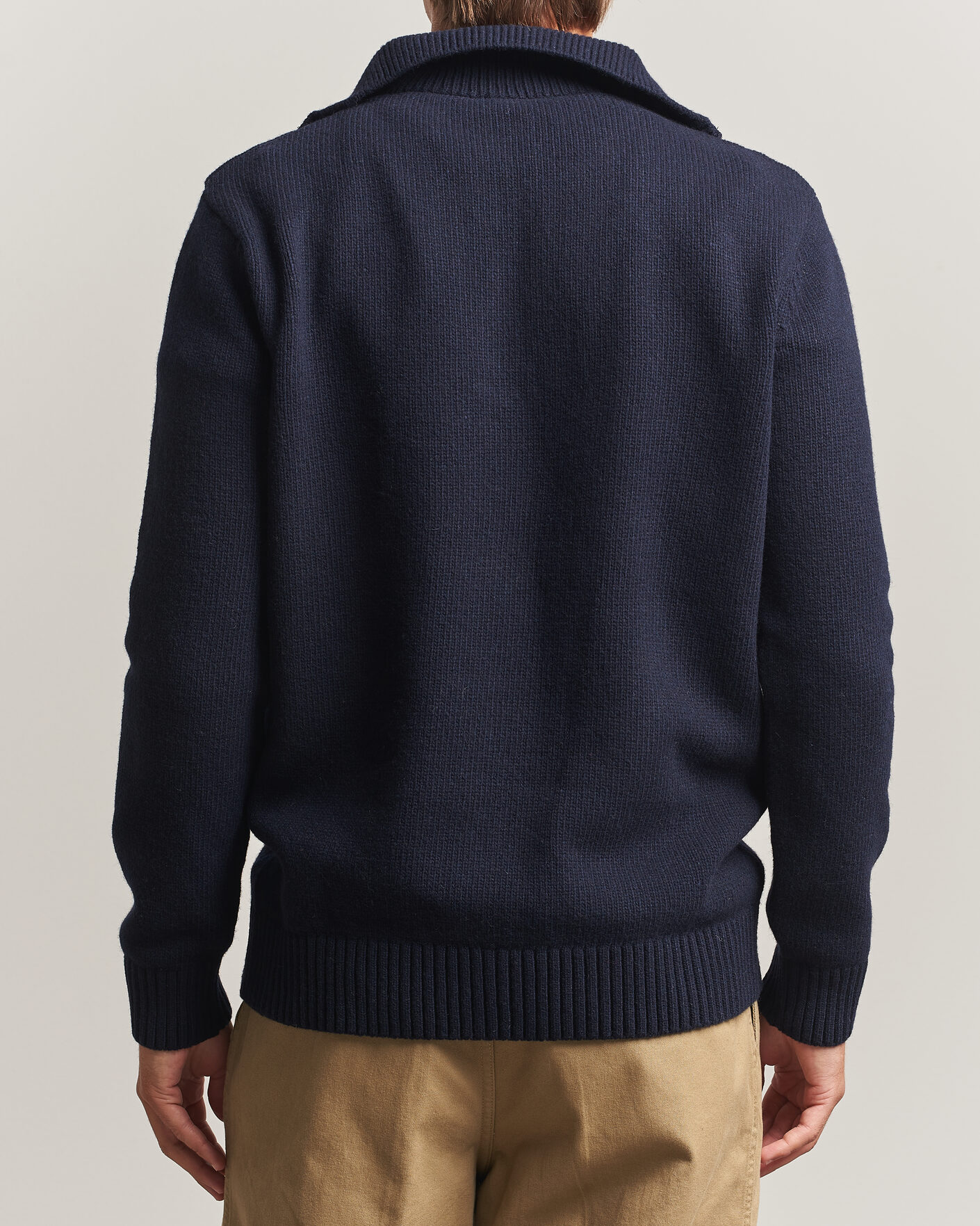 Uomini | Maglieria | Armor-lux | Wool Knitted Half Zip Navy