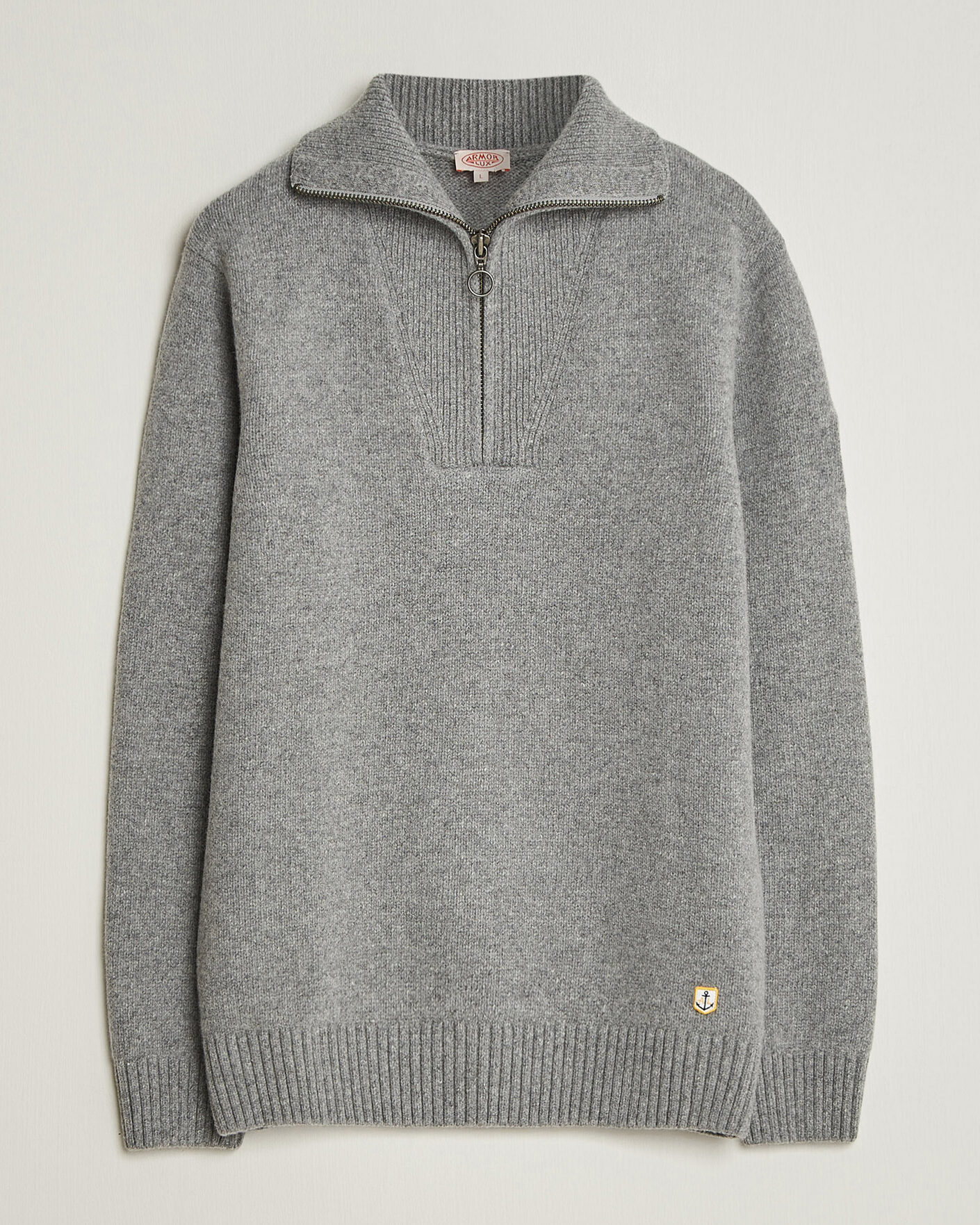 Uomini | Maglieria | Armor-lux | Wool Knitted Half Zip Slate