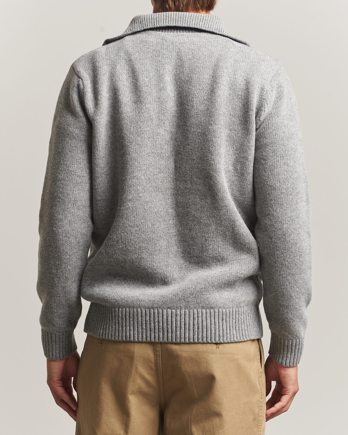 Uomini | Maglieria | Armor-lux | Wool Knitted Half Zip Slate