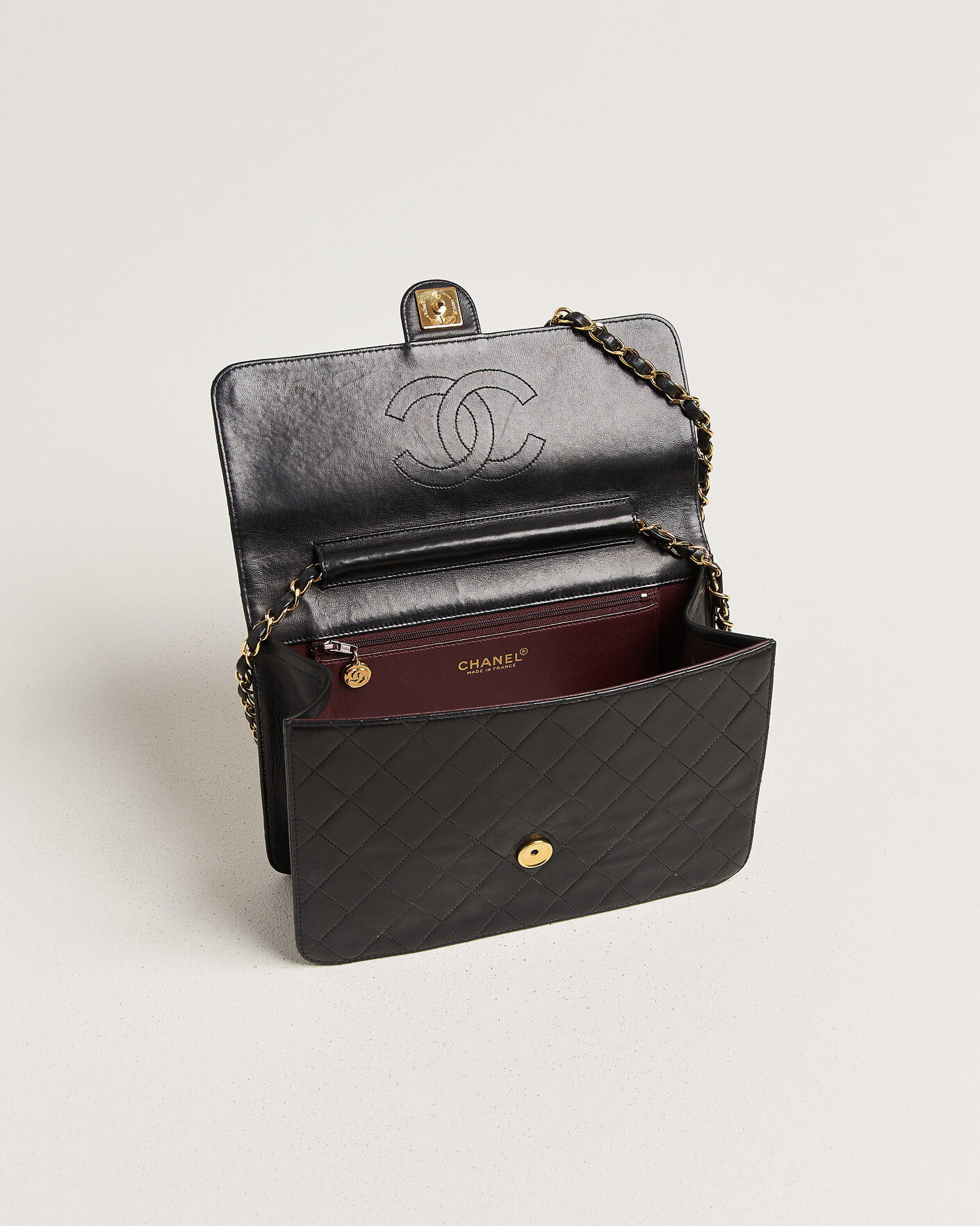 Uomini | Pre-Owned & Vintage Bags | Chanel Pre-Owned | Single Flap Bag Black