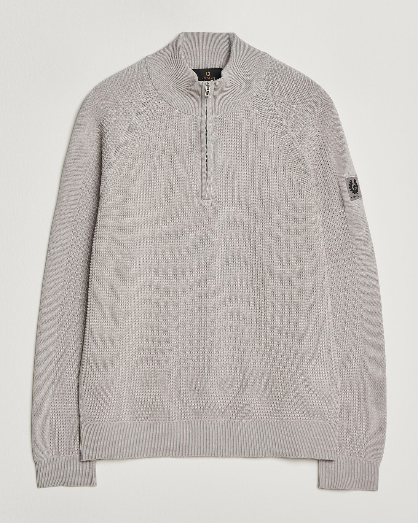 Uomini | Maglieria | Belstaff | Bradwell Cotton Knitted Quarter Zip Concrete