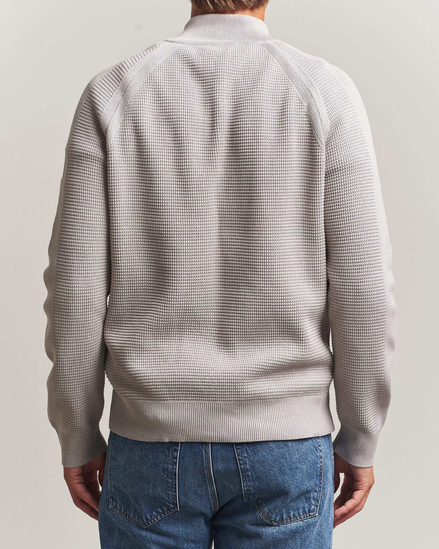 Uomini | Maglieria | Belstaff | Bradwell Cotton Knitted Quarter Zip Concrete