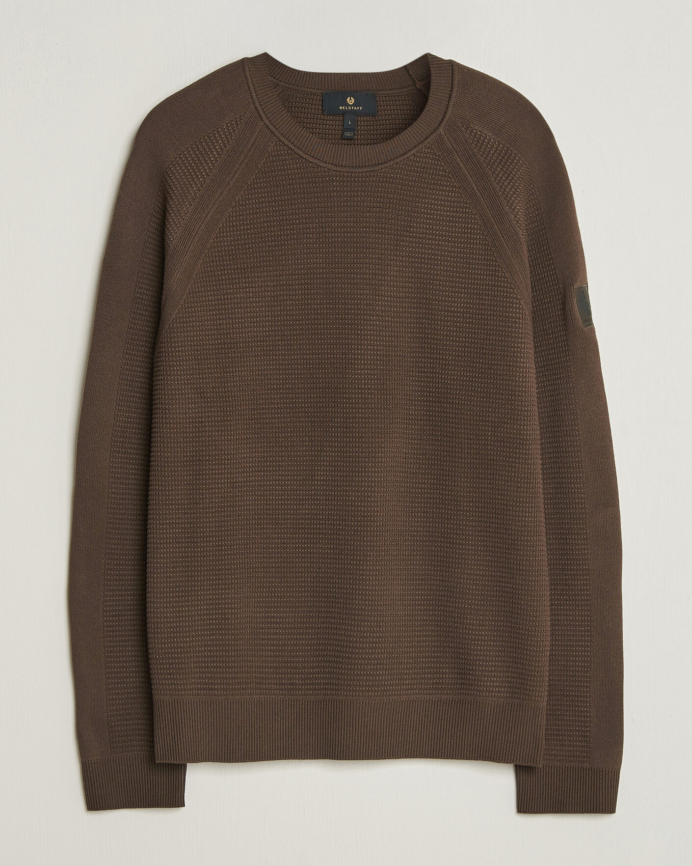 Uomini | Maglieria | Belstaff | Bradwell Cotton Knitted Crew Neck Army Olive