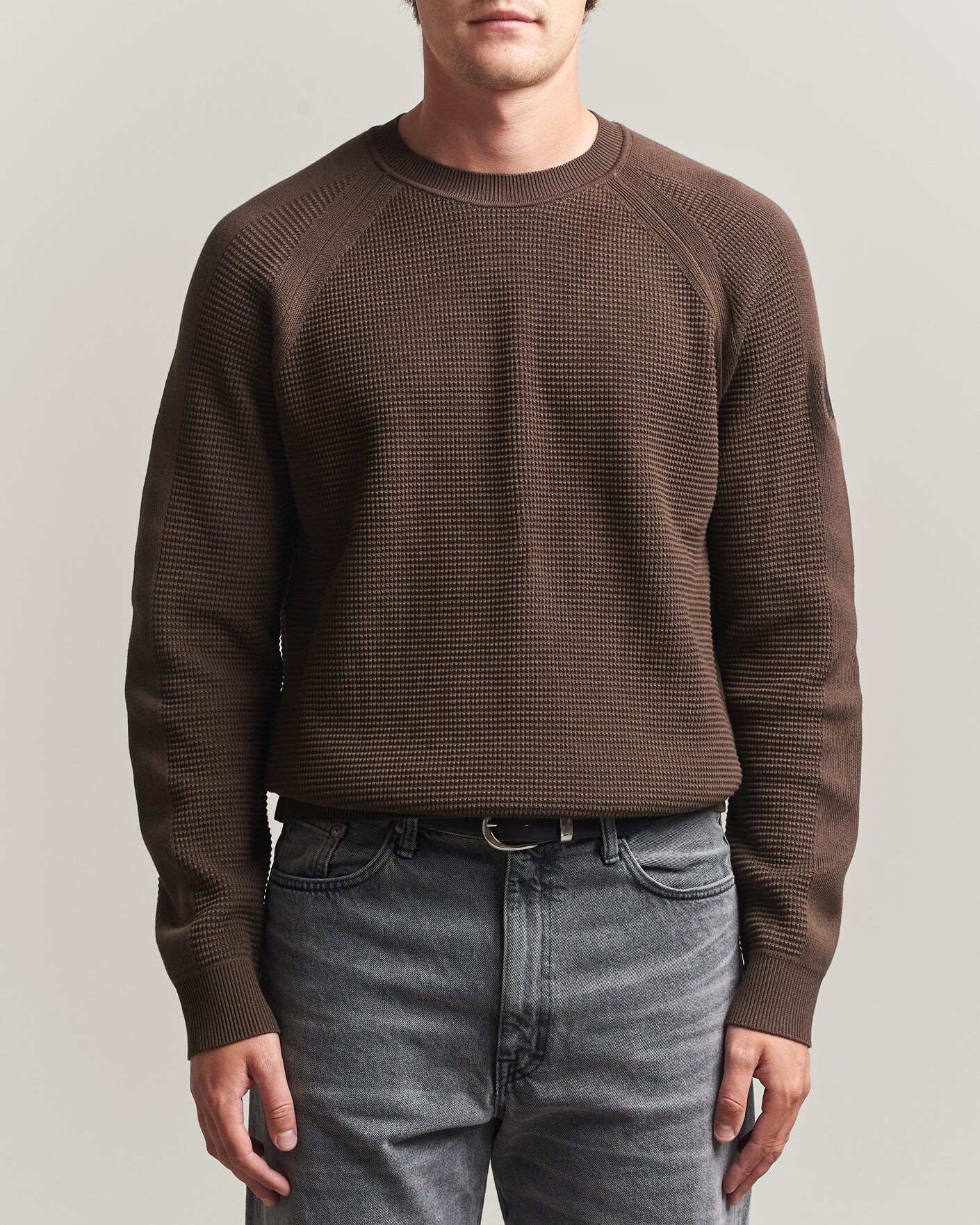 Uomini | Maglieria | Belstaff | Bradwell Cotton Knitted Crew Neck Army Olive