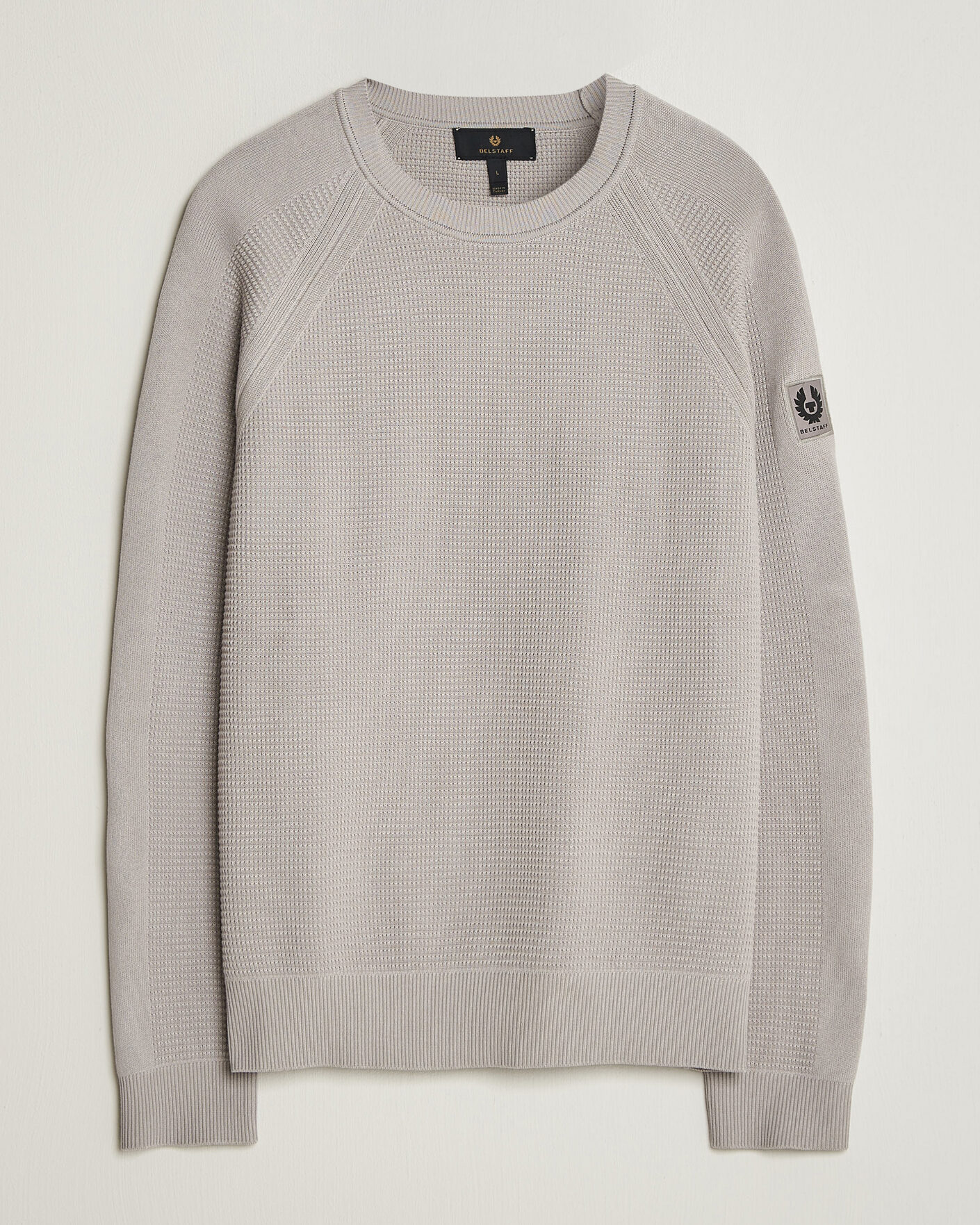 Uomini | Maglieria | Belstaff | Bradwell Cotton Knitted Crew Neck Concrete