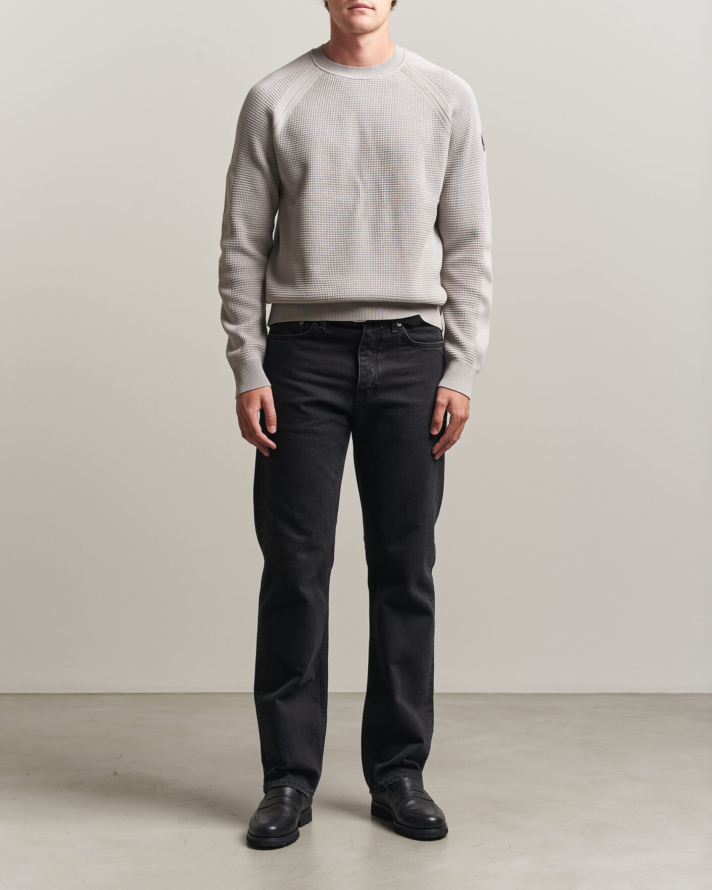 Uomini | Maglieria | Belstaff | Bradwell Cotton Knitted Crew Neck Concrete