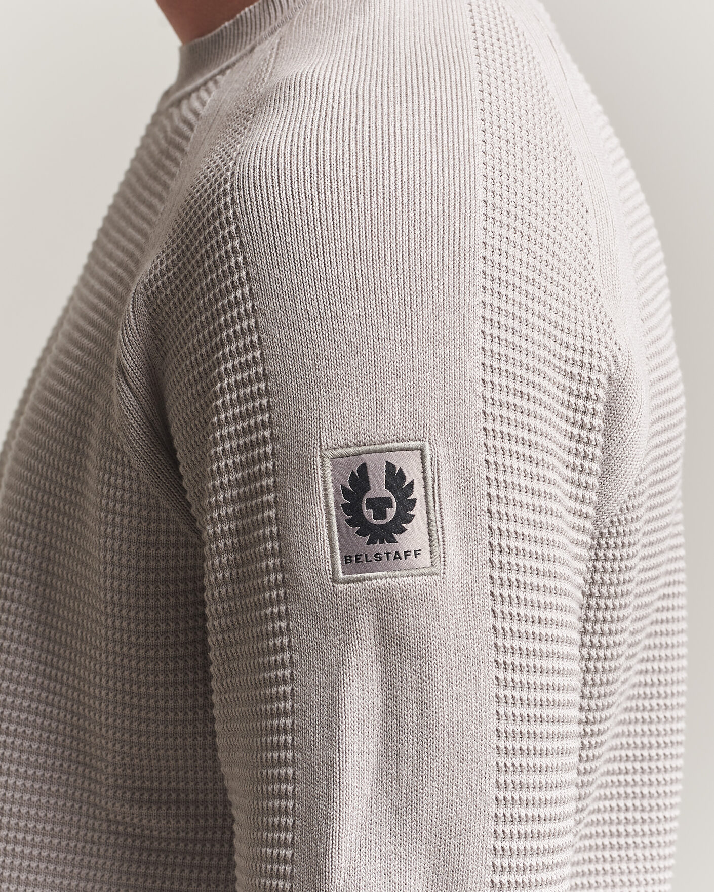 Uomini | Maglieria | Belstaff | Bradwell Cotton Knitted Crew Neck Concrete