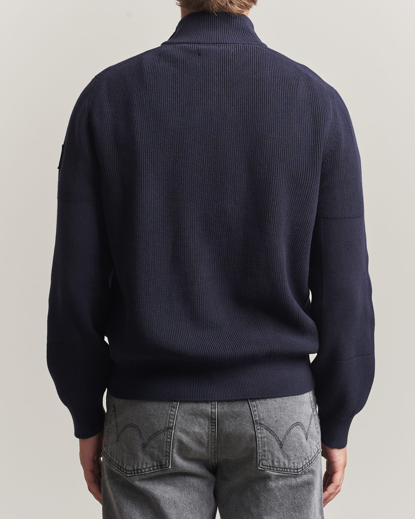 Uomini | Maglieria | Belstaff | Commander Knitted Full Zip Dark Ink