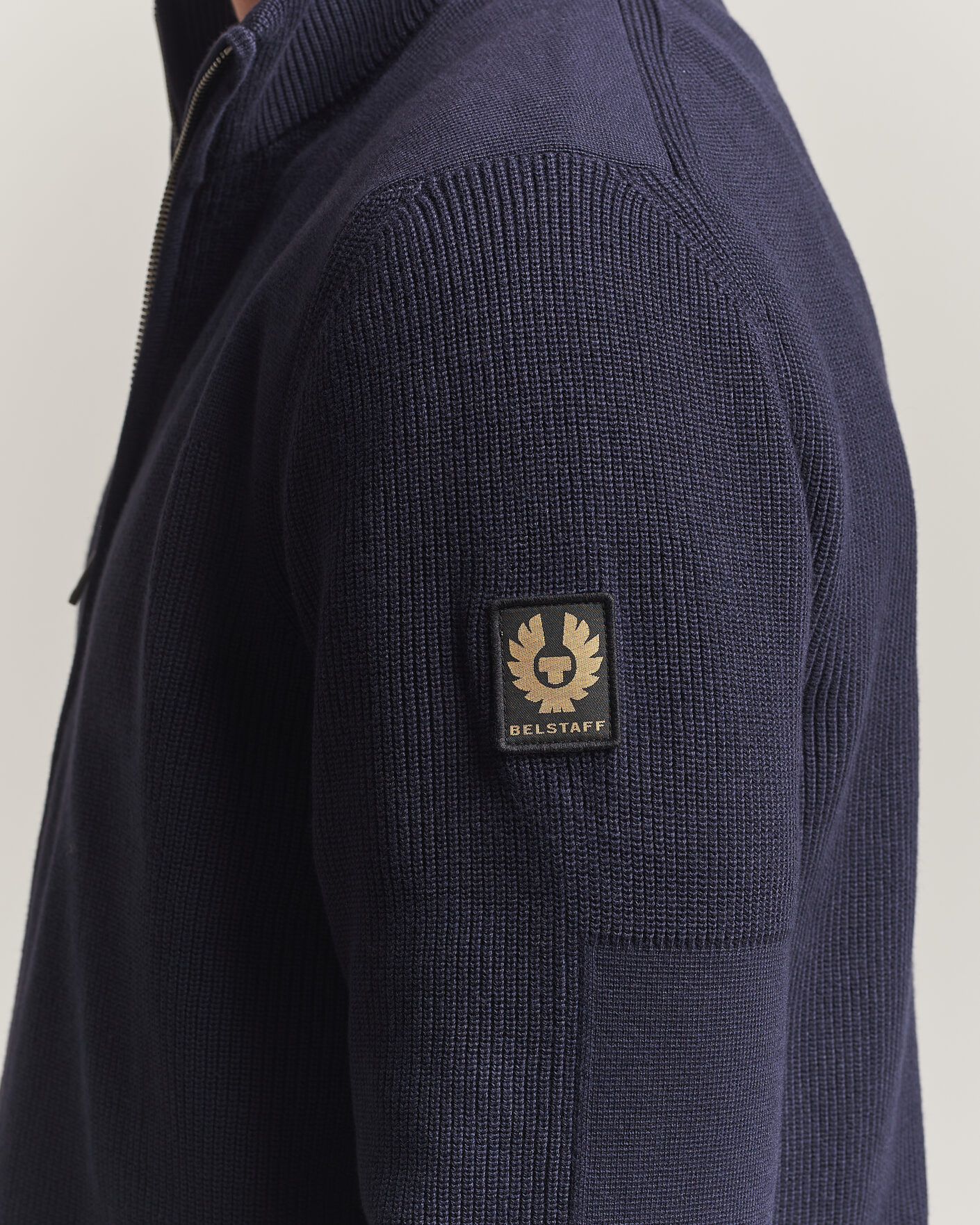Uomini | Maglieria | Belstaff | Commander Knitted Full Zip Dark Ink