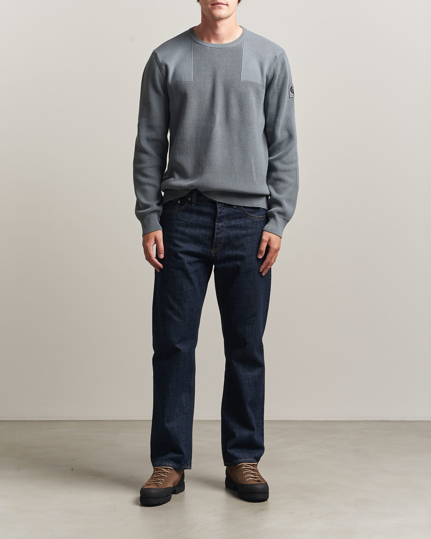 Uomini | Maglieria | Belstaff | Commander Knitted Crew Neck Atlantic Grey