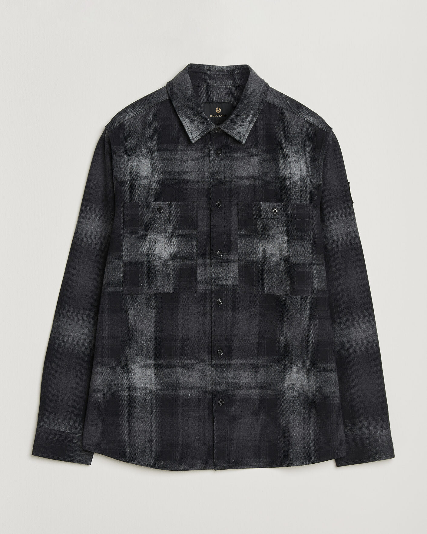 Uomini | Camicie | Belstaff | Outpost Cotton Flannel Checked Overshirt Black