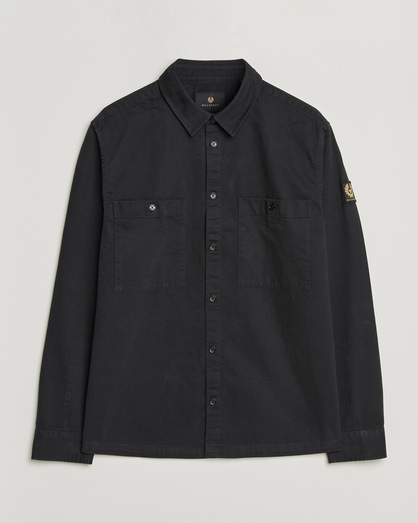 Uomini | Camicie | Belstaff | Outpost Cotton Herringbone Overshirt Black