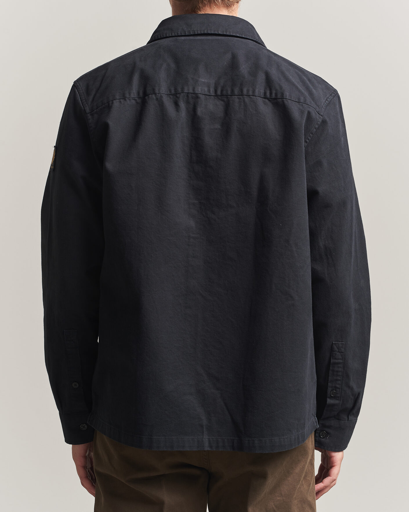 Uomini | Camicie | Belstaff | Outpost Cotton Herringbone Overshirt Black