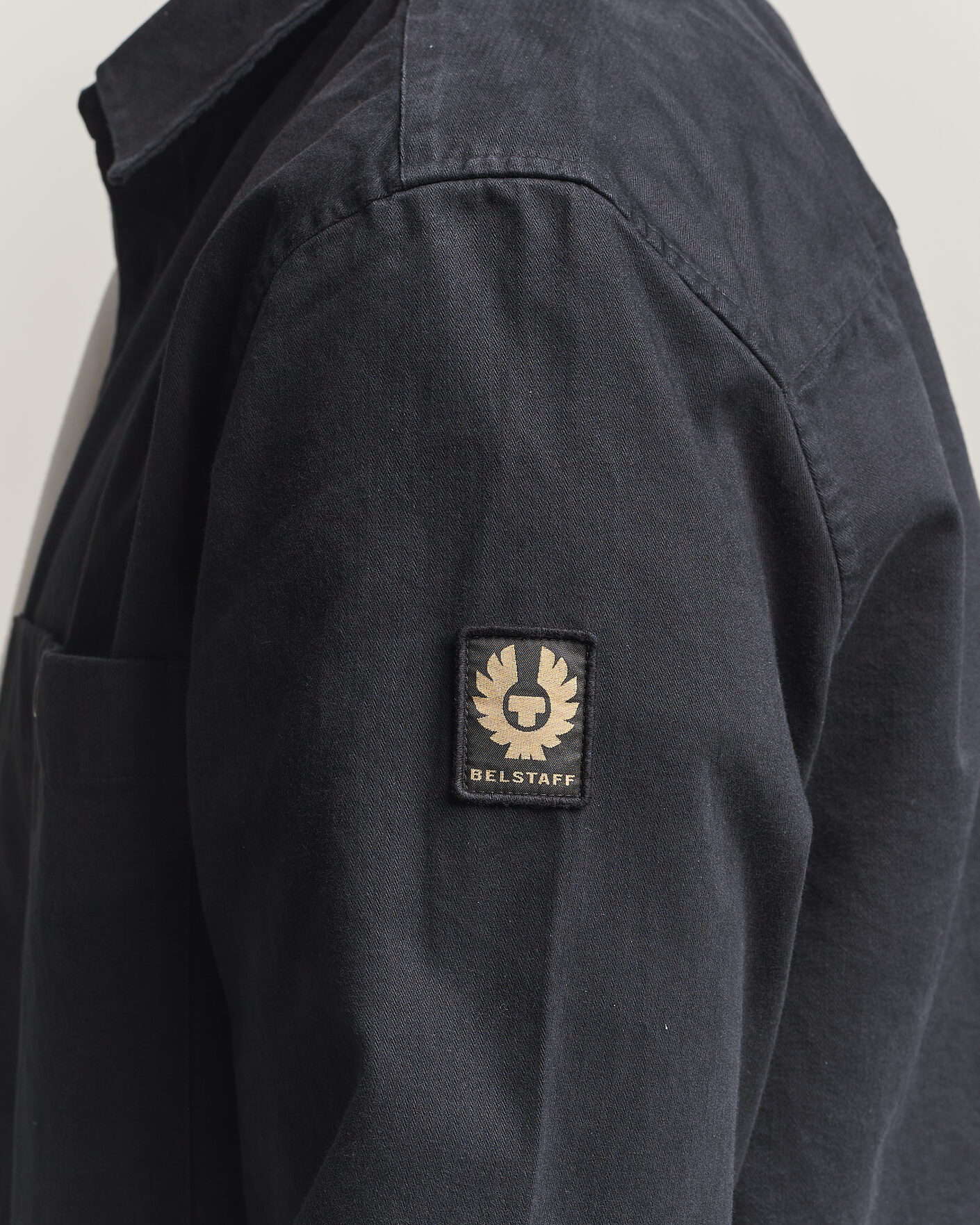 Uomini | Camicie | Belstaff | Outpost Cotton Herringbone Overshirt Black