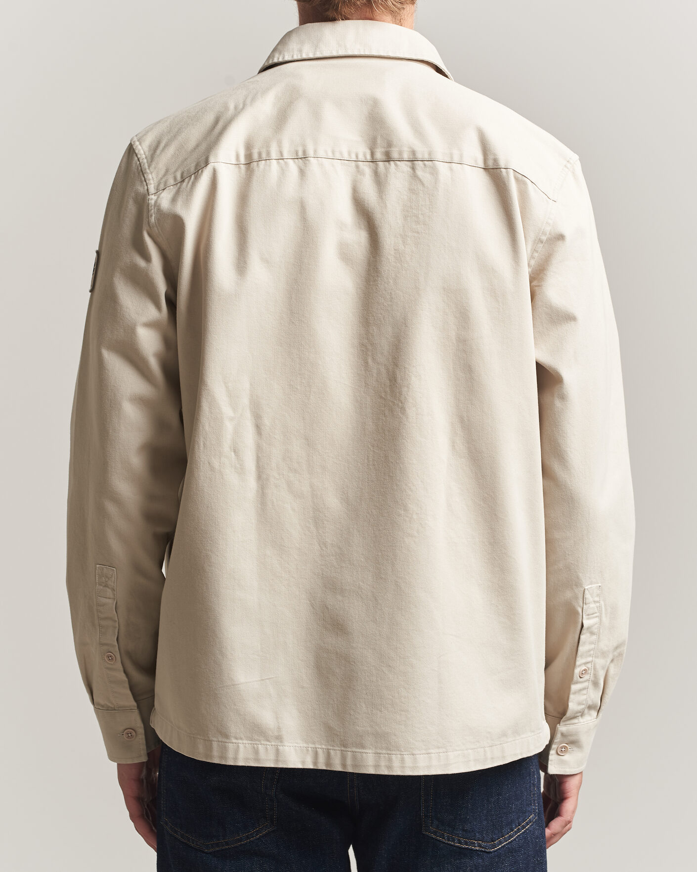 Uomini | Camicie | Belstaff | Outpost Cotton Herringbone Overshirt Pale Stone
