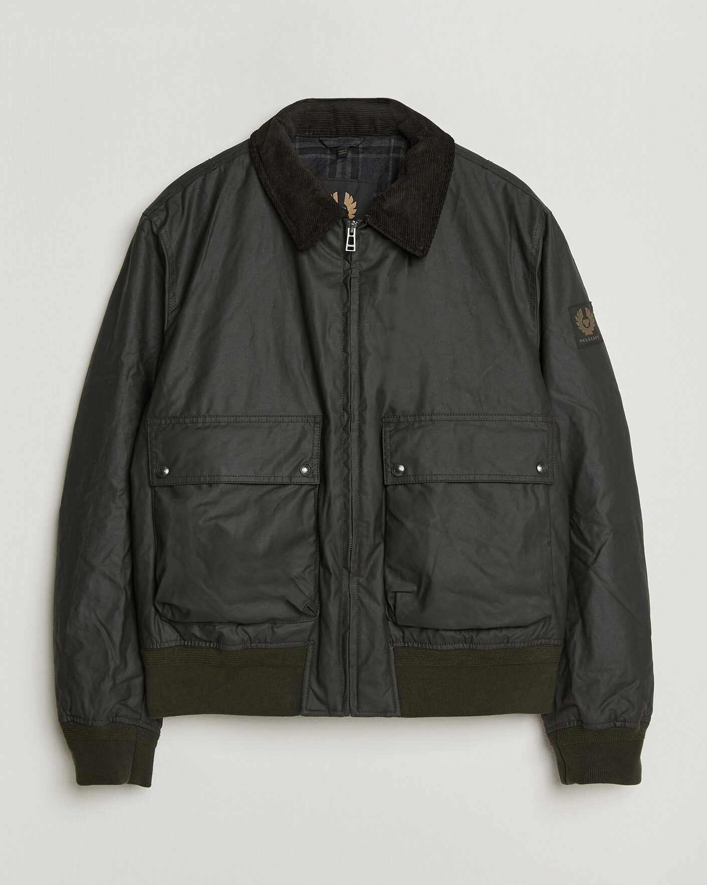 Uomini | Giacche | Belstaff | Mount Wax Bomber Jacket Faded Olive