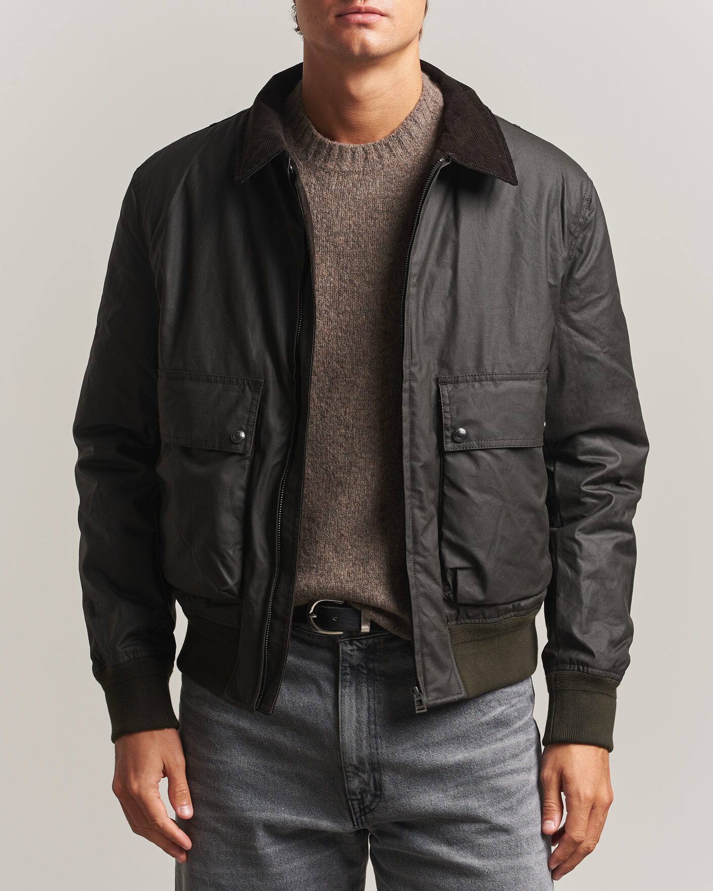 Uomini | Giacche | Belstaff | Mount Wax Bomber Jacket Faded Olive