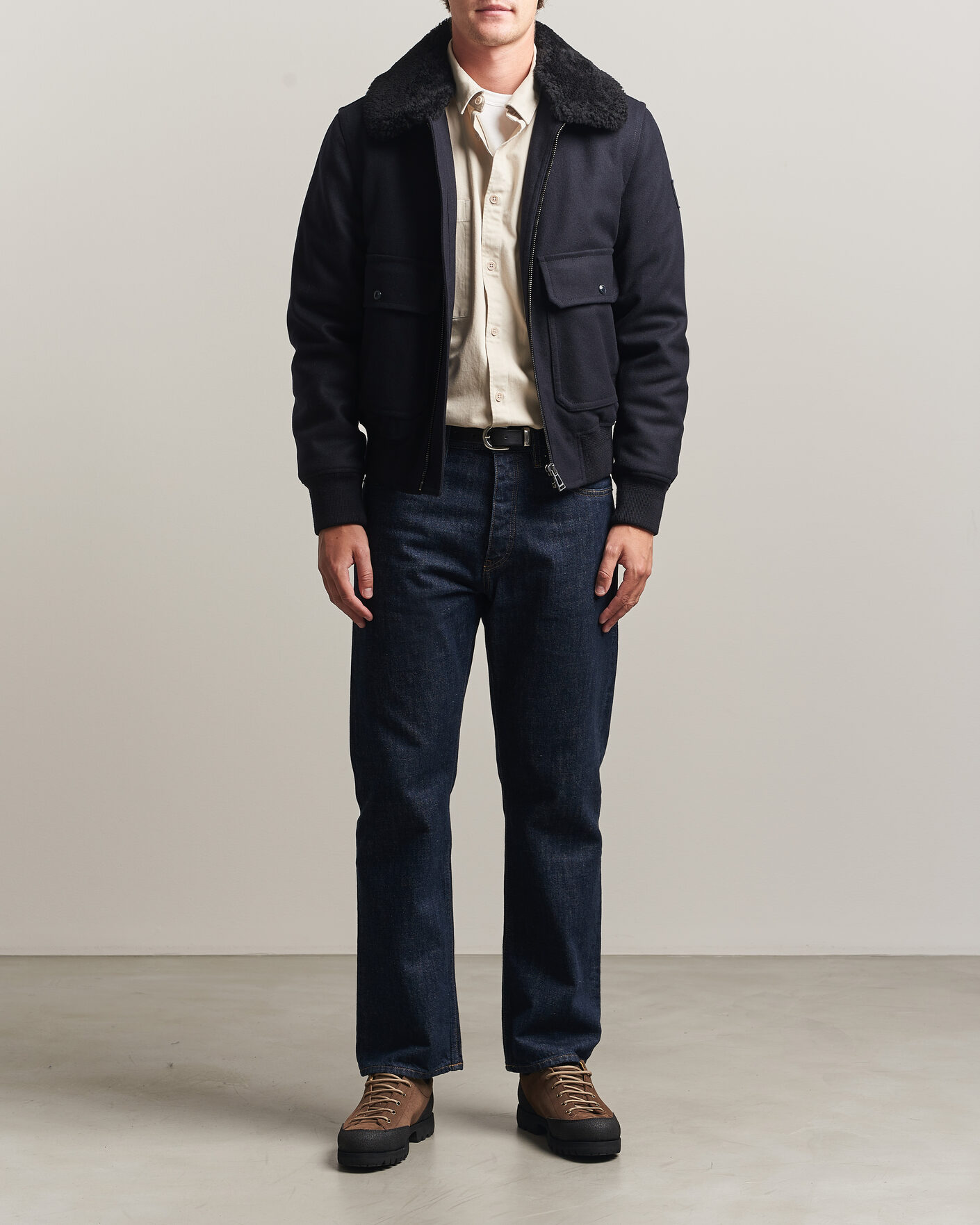 Uomini | Giacche | Belstaff | Welder Wool Bomber Jacket Dark Ink