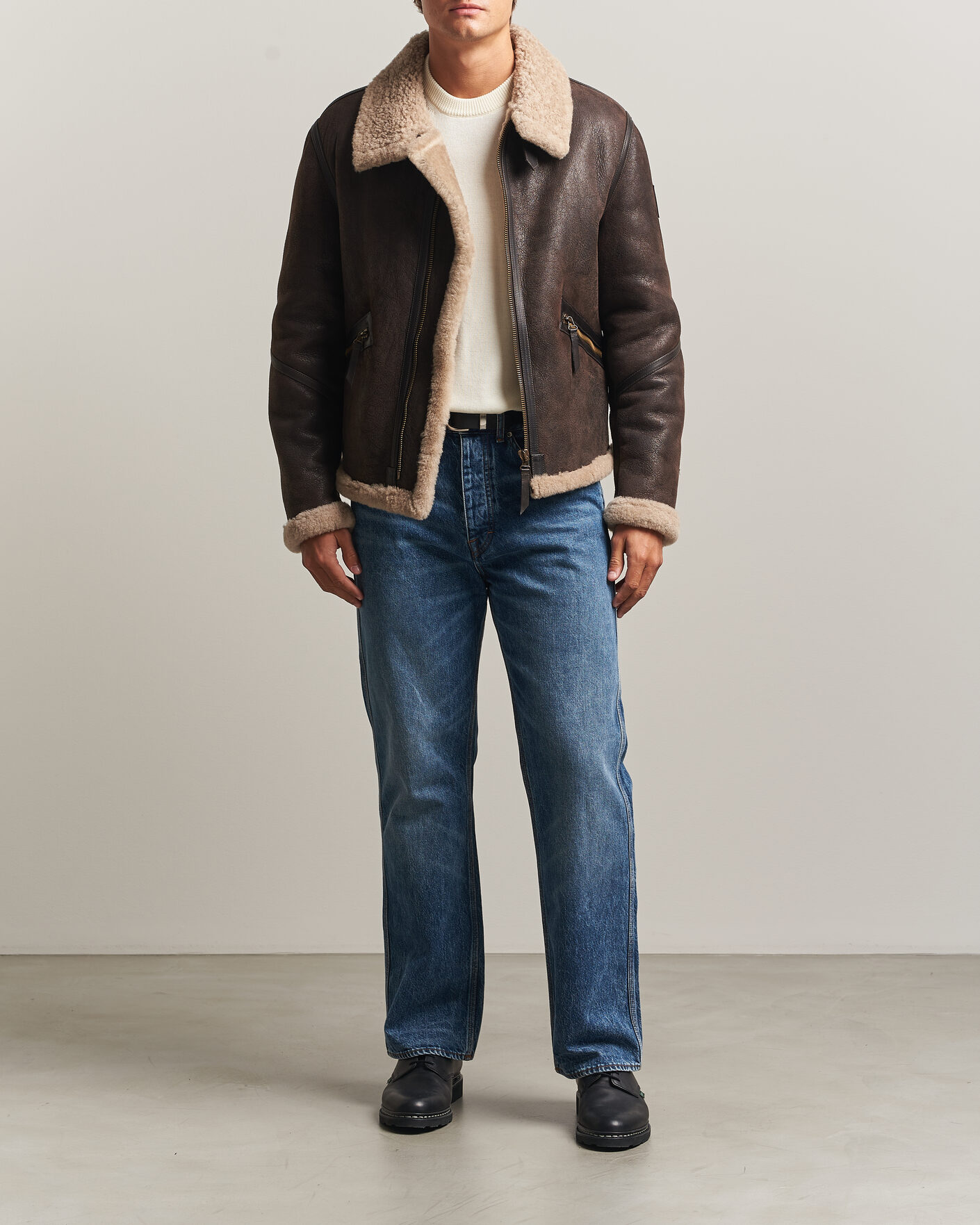 Uomini | Giacche | Belstaff | Winterbrook Shearling Jacket Dark Brown