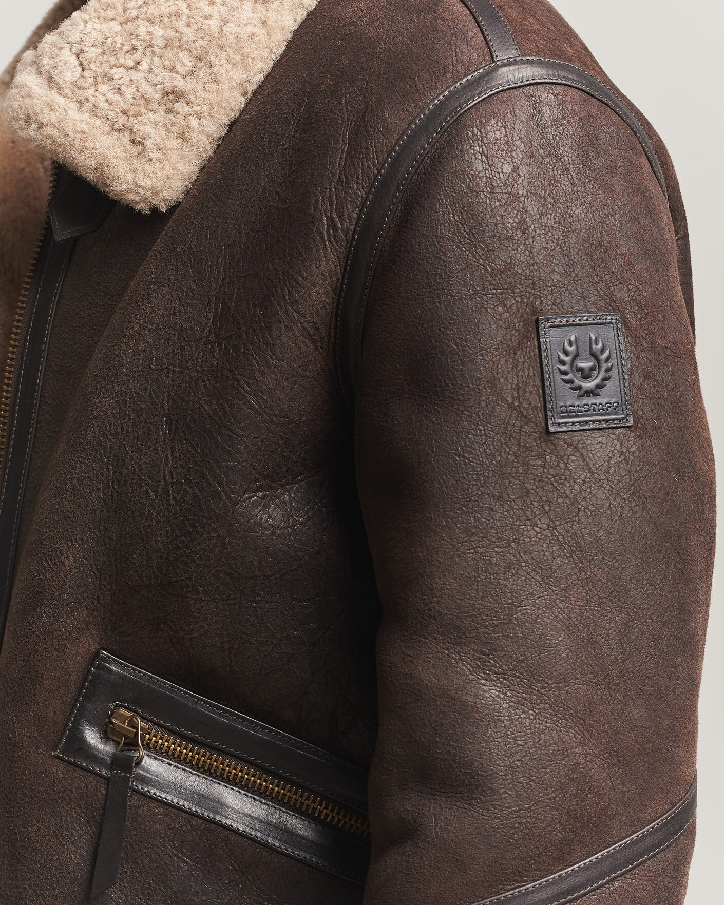 Uomini | Giacche | Belstaff | Winterbrook Shearling Jacket Dark Brown