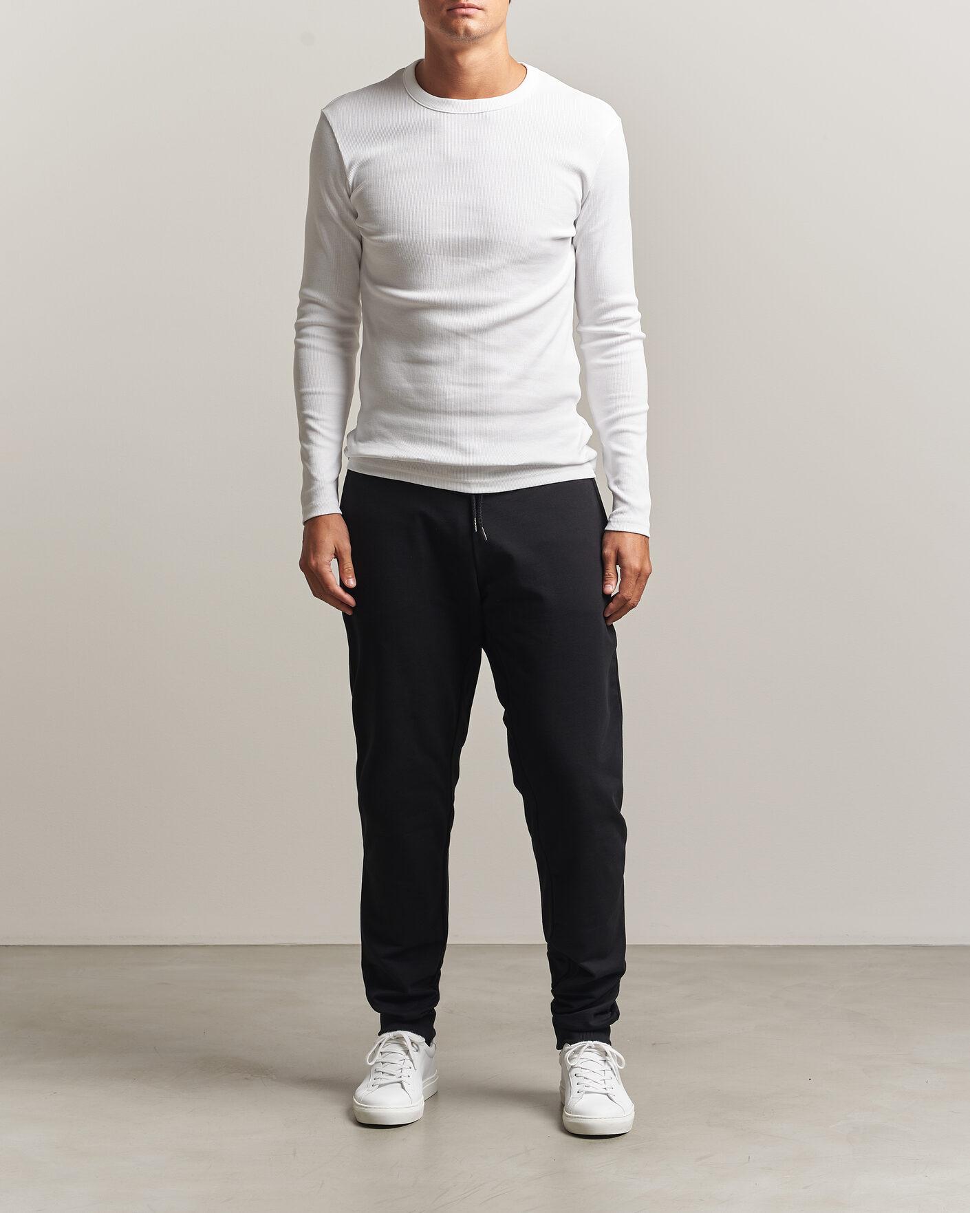 Uomini | T-shirt | Bread & Boxers | Ribbed Long Sleeve T-Shirt White