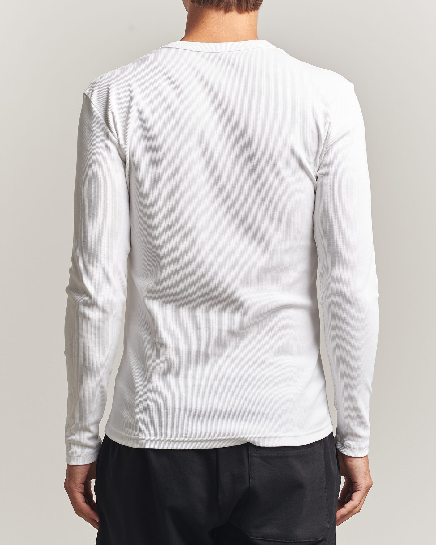 Uomini | T-shirt | Bread & Boxers | Ribbed Long Sleeve T-Shirt White