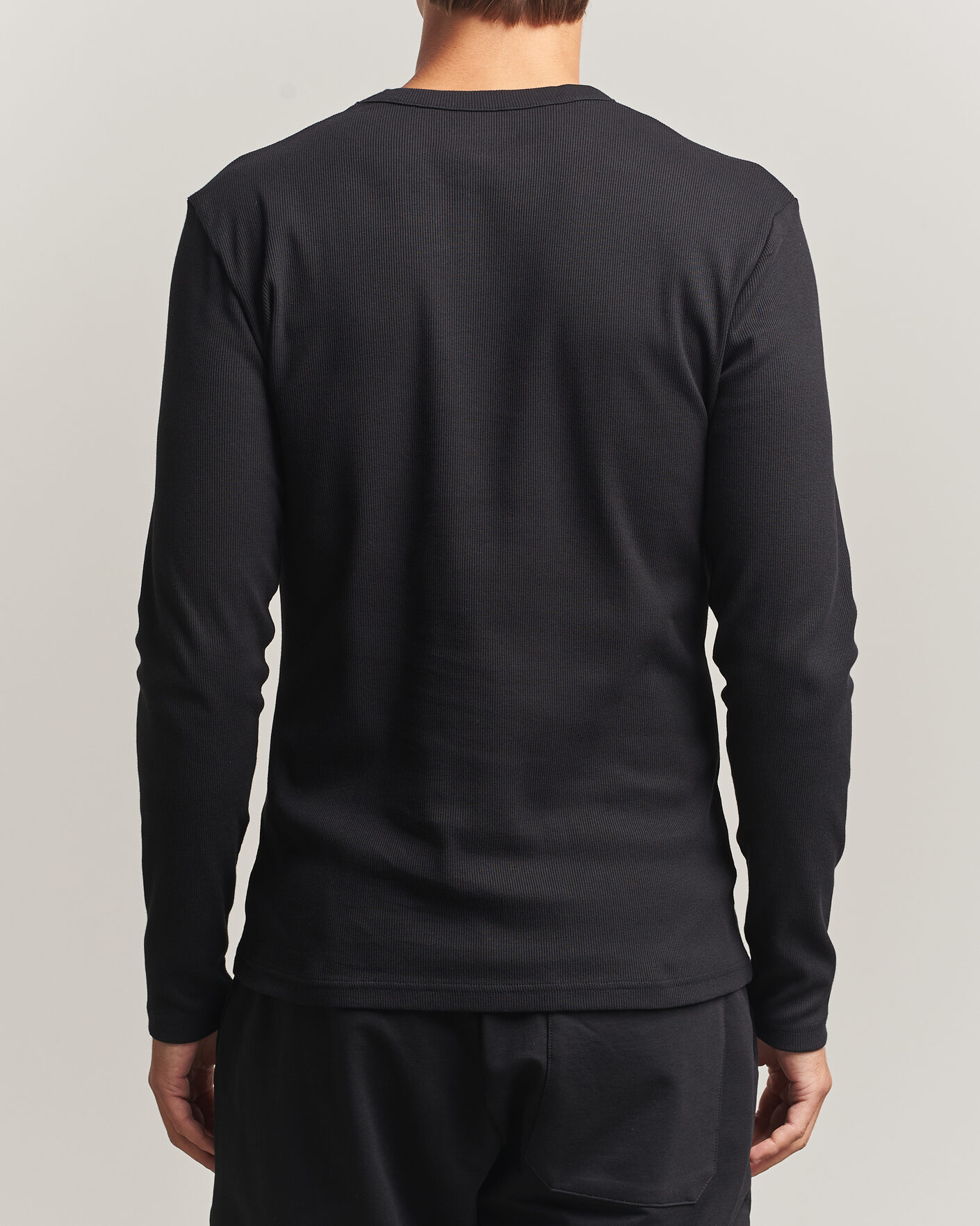 Uomini | T-shirt | Bread & Boxers | Ribbed Long Sleeve T-Shirt Black