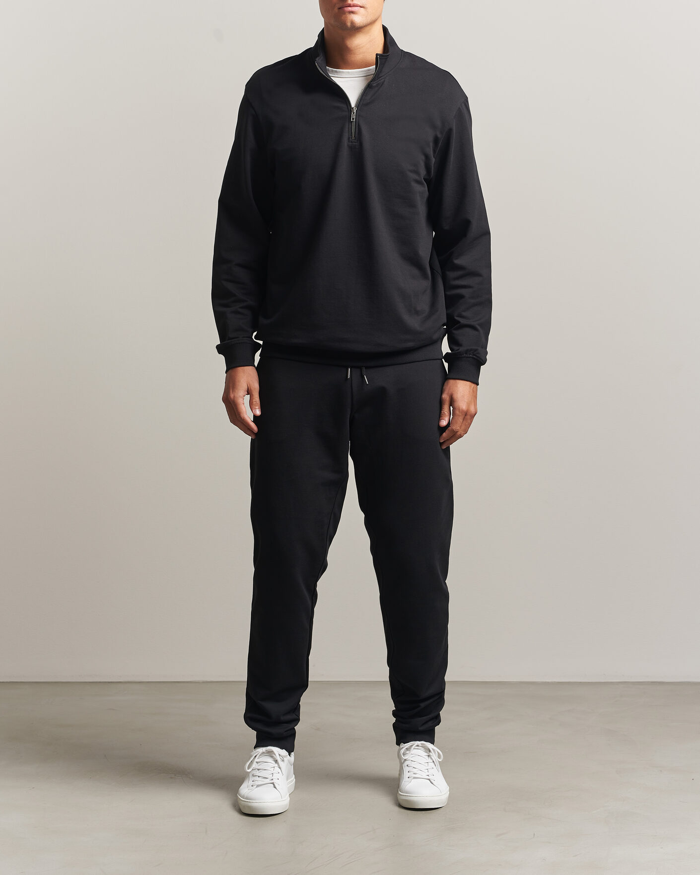 Uomini | Maglieria | Bread & Boxers | Loungewear Half Zip Black