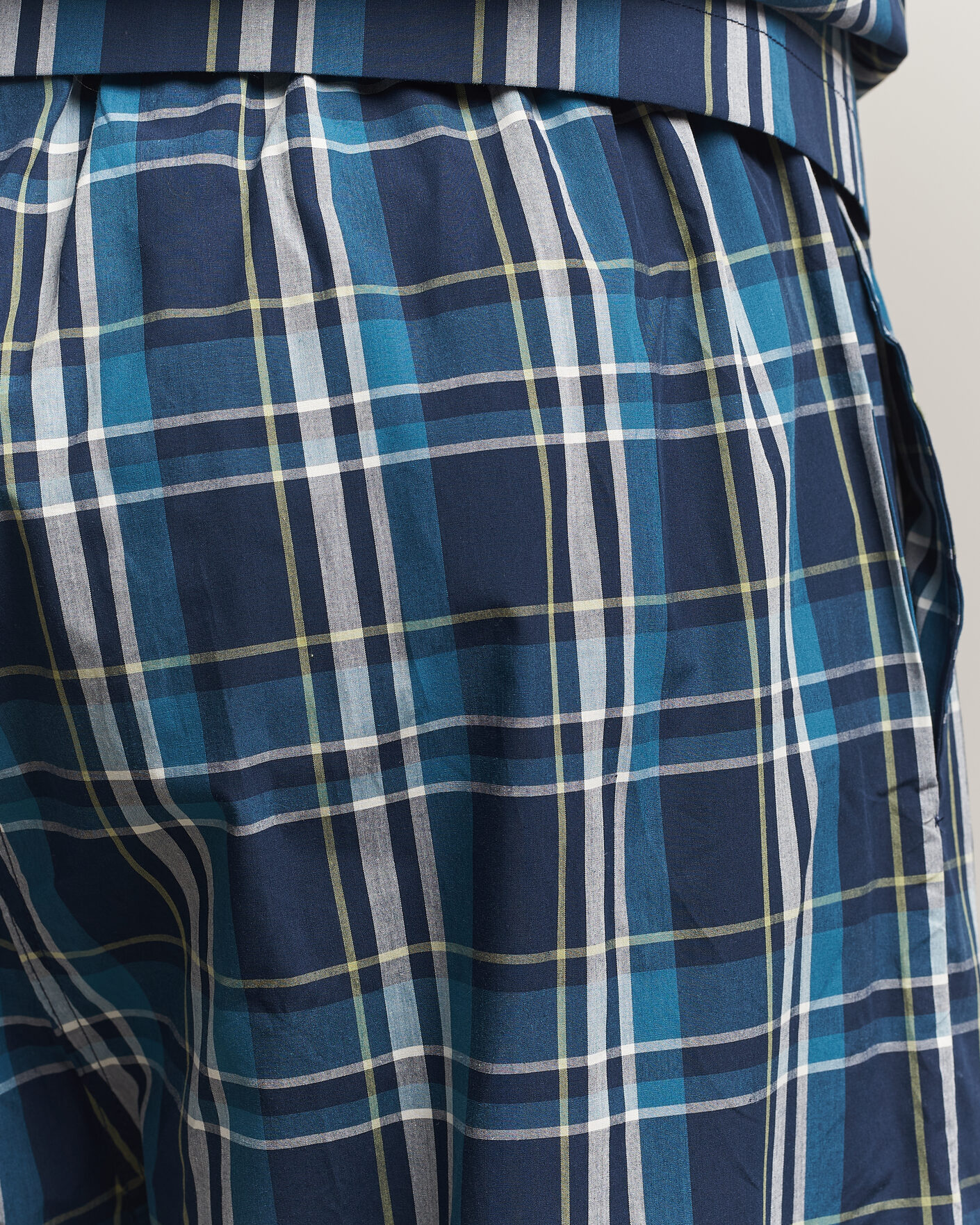 Uomini | Accappatoi & Pigiami | Derek Rose | Piped Checked Cotton Pyjama Set Navy