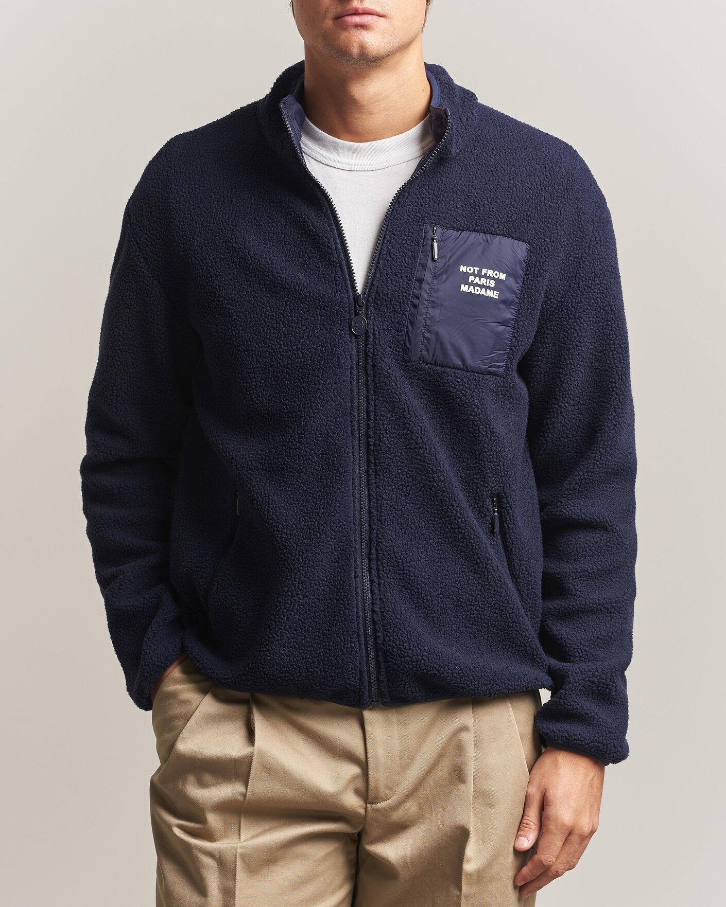Uomini | Maglieria | Drôle de Monsieur | Slogan Sherpa Jacket Navy