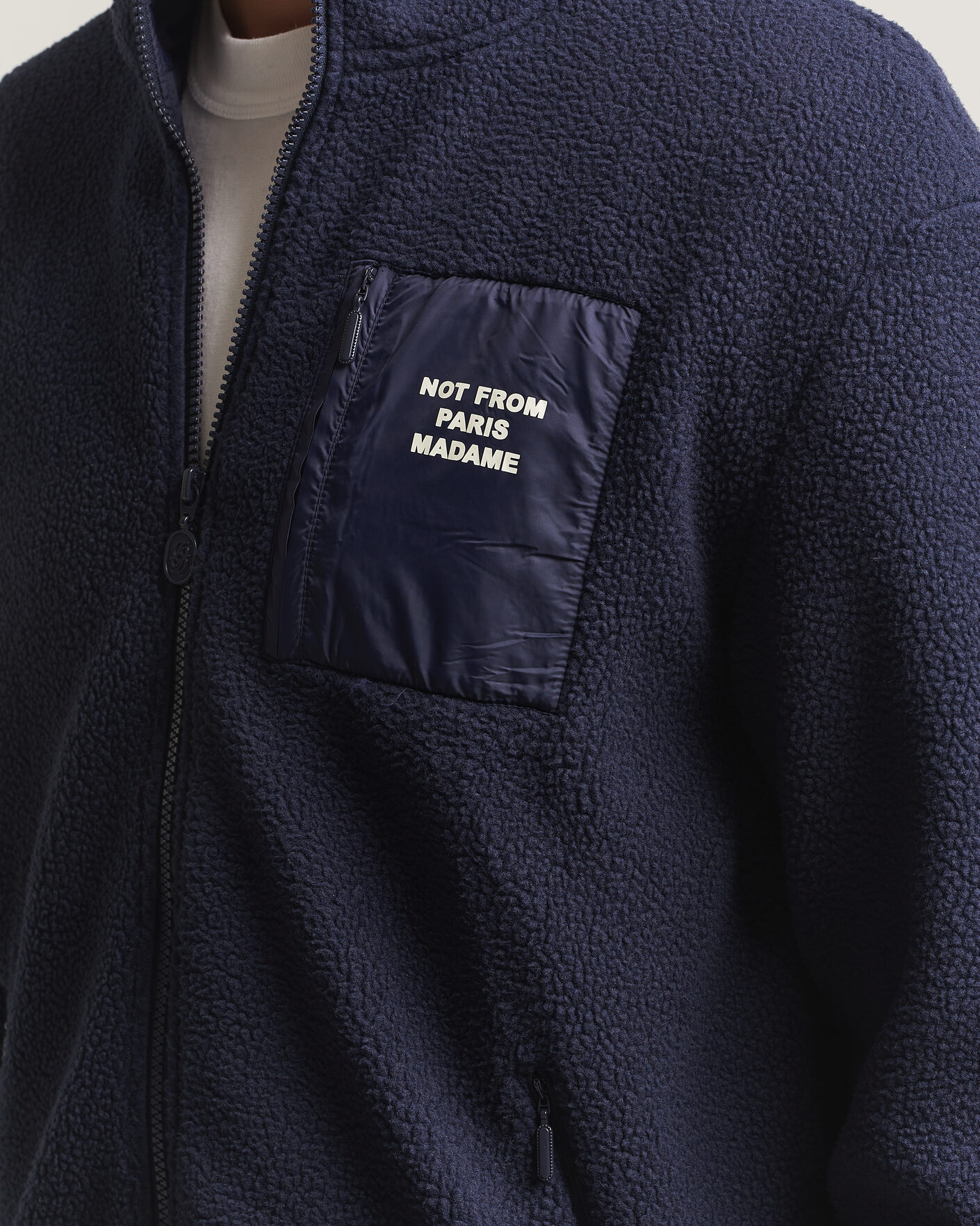Uomini | Maglieria | Drôle de Monsieur | Slogan Sherpa Jacket Navy