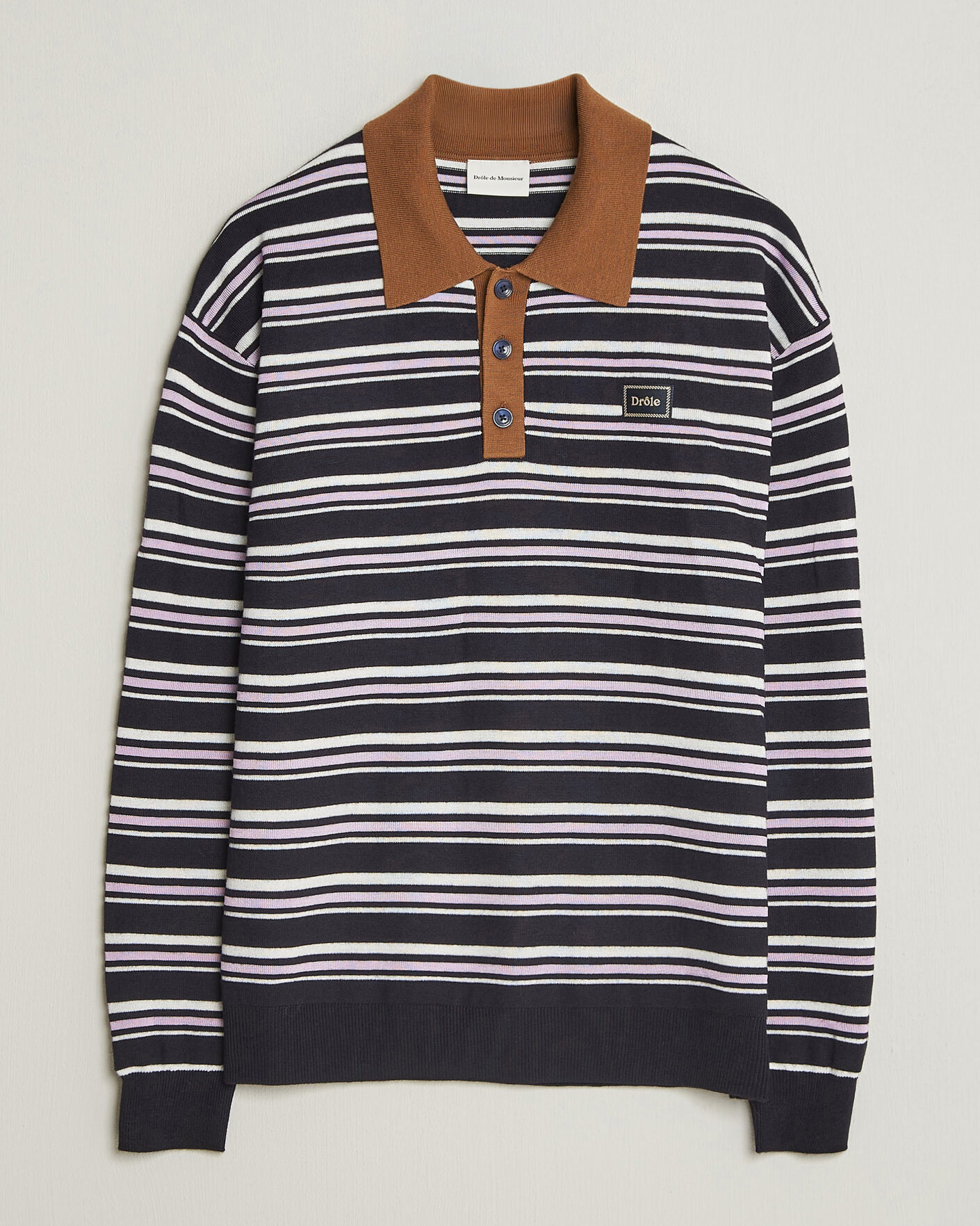 Uomini | Maglieria | Drôle de Monsieur | Striped Knitted Rugger Navy Multi