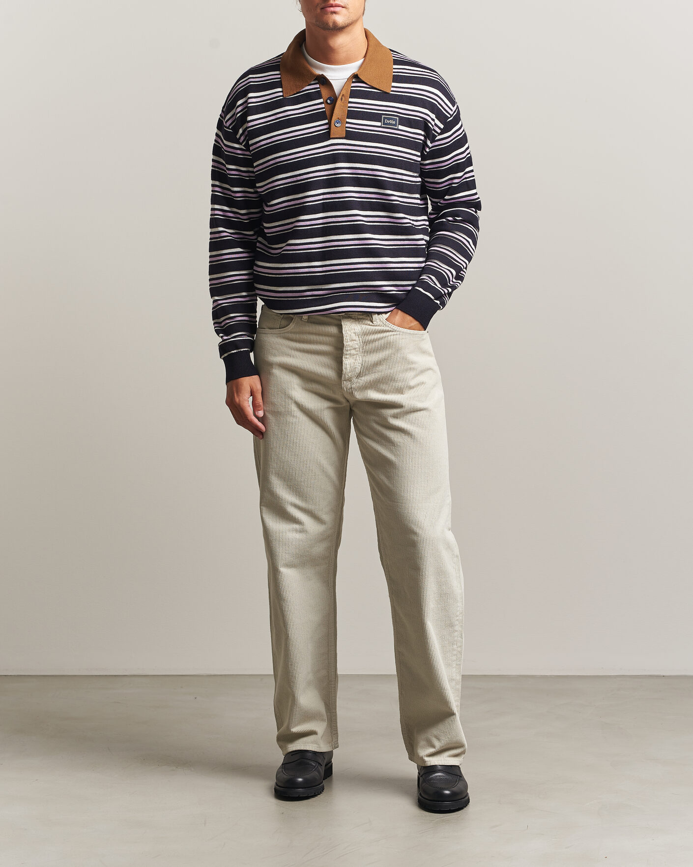 Uomini | Maglieria | Drôle de Monsieur | Striped Knitted Rugger Navy Multi