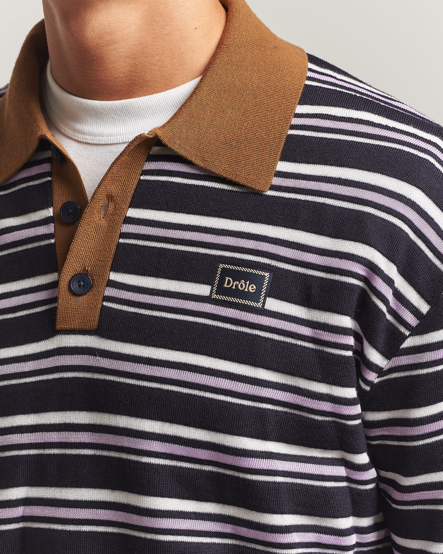 Uomini | Maglieria | Drôle de Monsieur | Striped Knitted Rugger Navy Multi