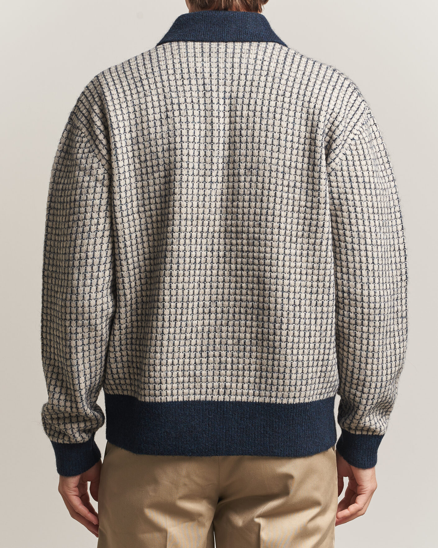 Uomini | Maglieria | Drôle de Monsieur | Waffle Knitted Cardigan Navy